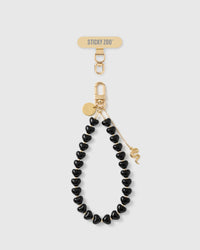 NOIR SNAKE HEART PHONE STRAP
