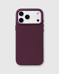 TEXTURED LEATHER CASE — BURGUNDY