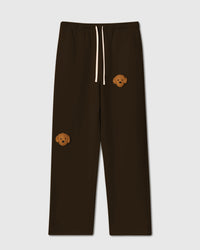 STICKYZOO POODLE PARADE SWEATPANT featuring 2 hand-stitched plush poodles, designed in Amsterdam