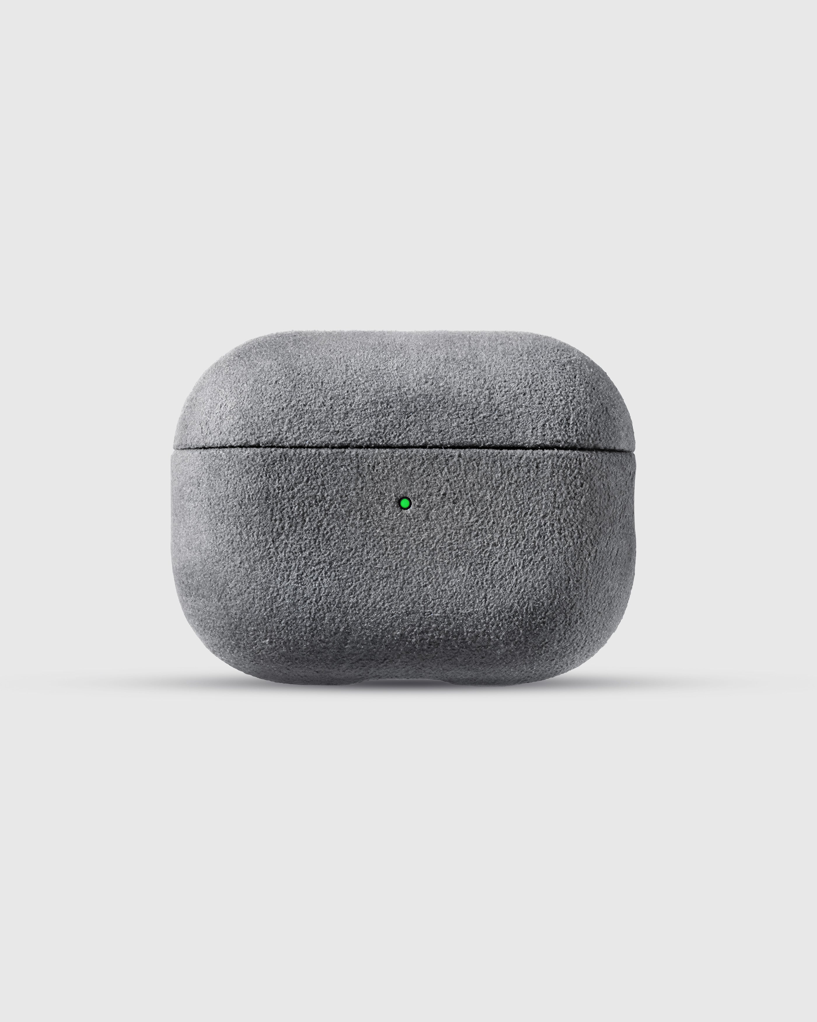 {{Ash Grey Alcantara.}} STICKYZOO Alcantara AirPods Pro Case in ash grey Italian microfiber suede