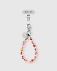 PEACH CRYSTAL PHONE STRAP