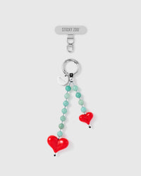 JADE HEART PHONE STRAP
