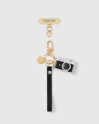 NOIR CAMERA LEATHER PHONE STRAP