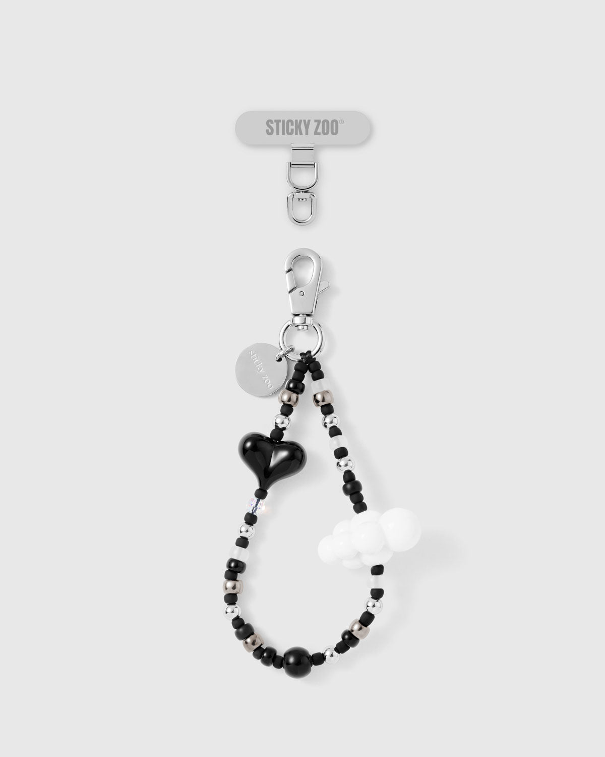 BLACK HEART CLOUD PHONE STRAP