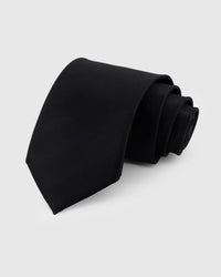 STICKYZOO Onyx Herringbone Tie in tonal herringbone mulberry silk weave, 45° bias-cut Italian method