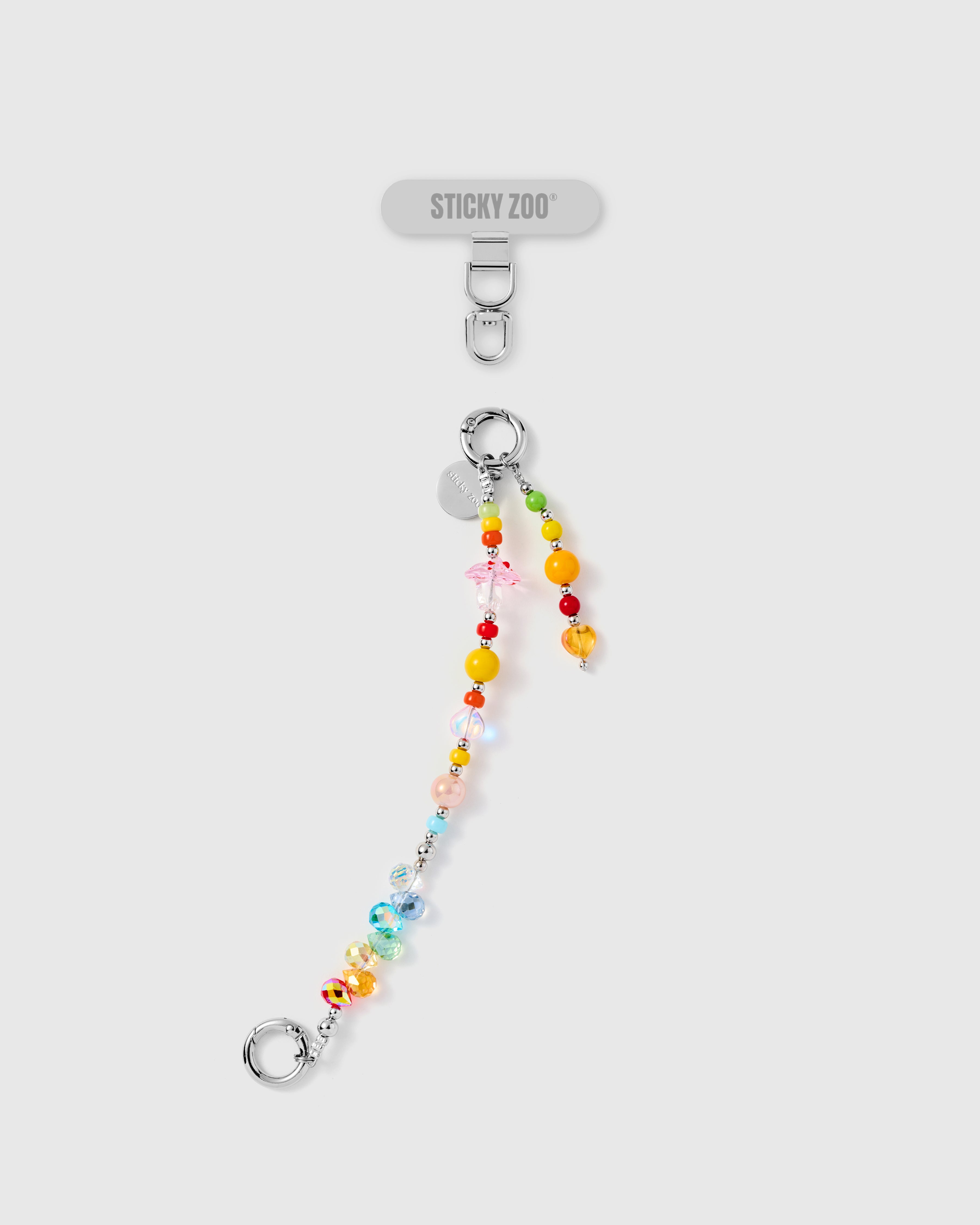 Rainbow Beaded Phone Strap — Handmade Crystal Mix Charm – STICKYZOO®