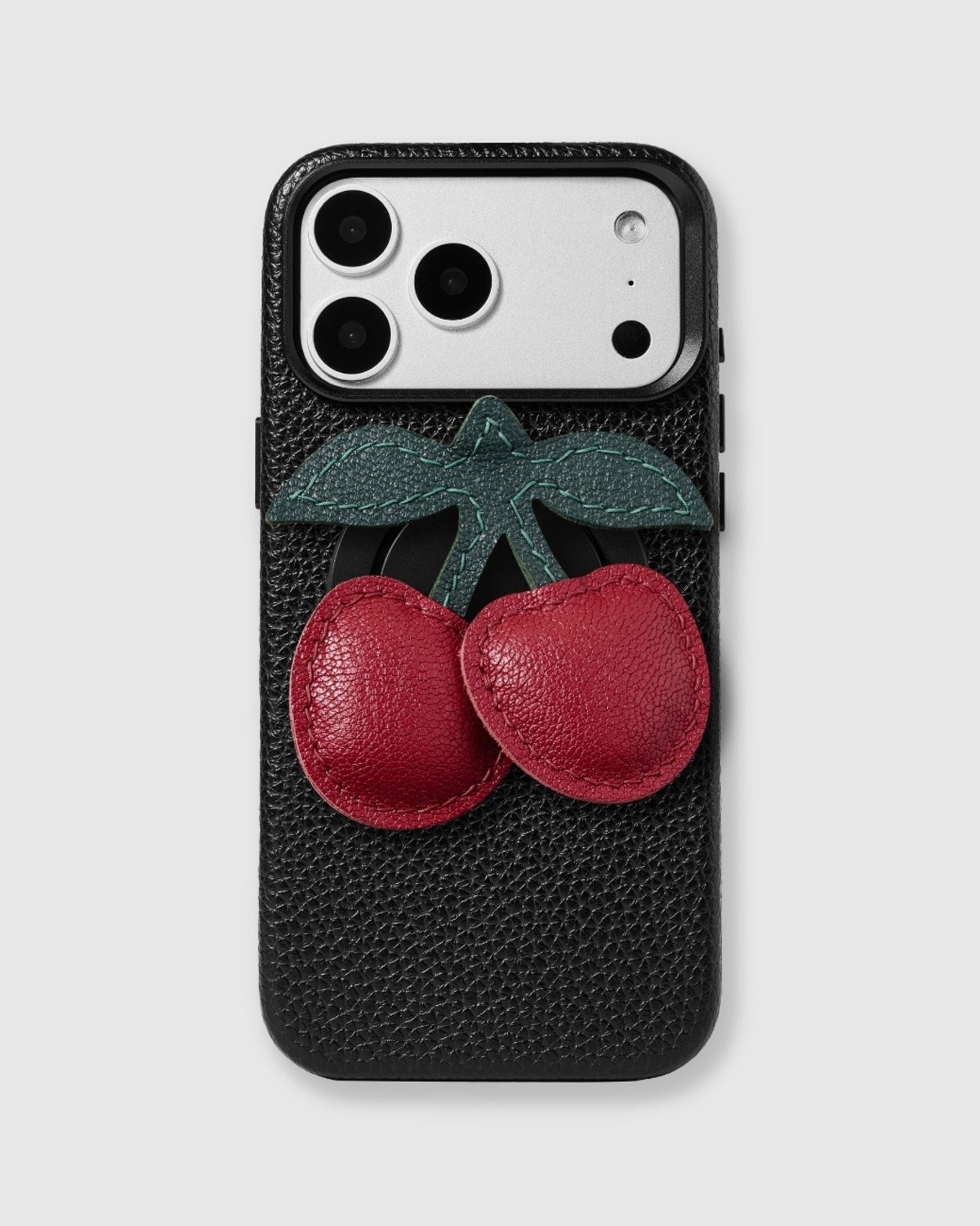 sticky zoo iphone13pro スマホケース Leather White Cat Charm Phone Case – Handmade French Alran MagSafe