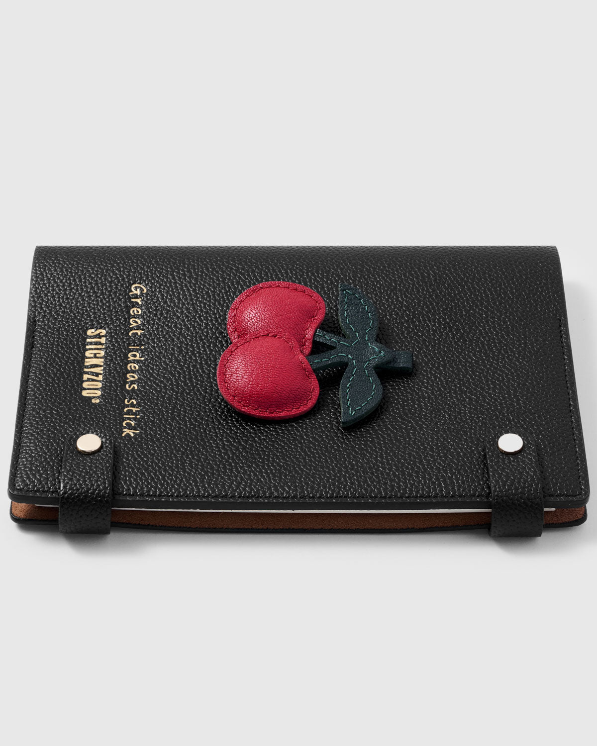 leather notebook Cherry – handmade gift for journaling lovers