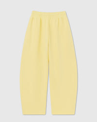 Back view of STICKYZOO Saint Teddy Bear Sweatpant in lemon showing relaxed silhouette and elastic waistband