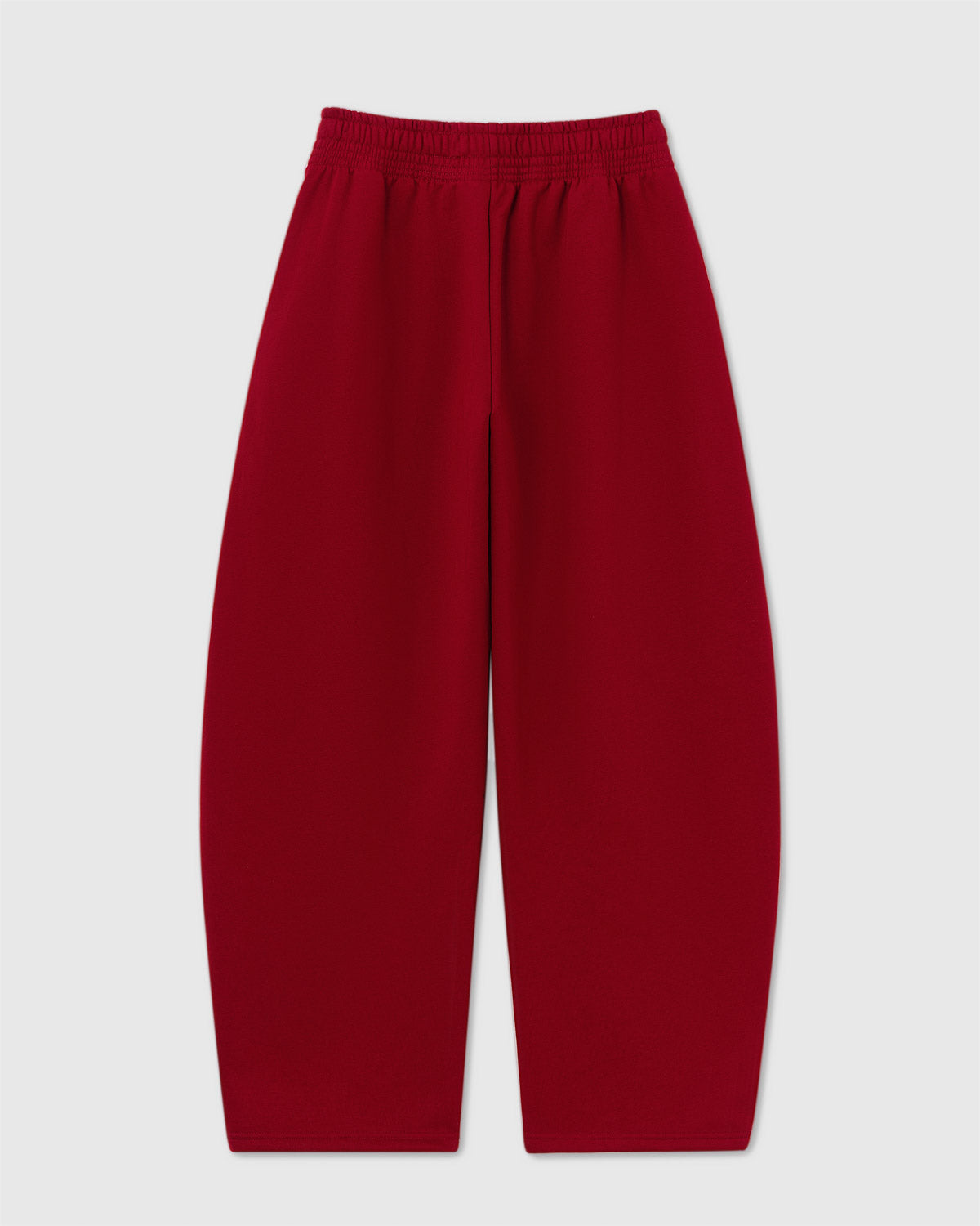 Red Heavyweight Cotton Sweatpants — Hand-Stitched Plush Bear