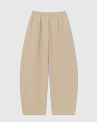 Back view of STICKYZOO Saint Teddy Bear Sweatpant in cream showing elastic waistband and clean silhouette