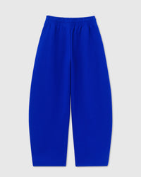 Back view of STICKYZOO Saint Teddy Bear Sweatpant in blue showing elastic waistband and relaxed silhouette