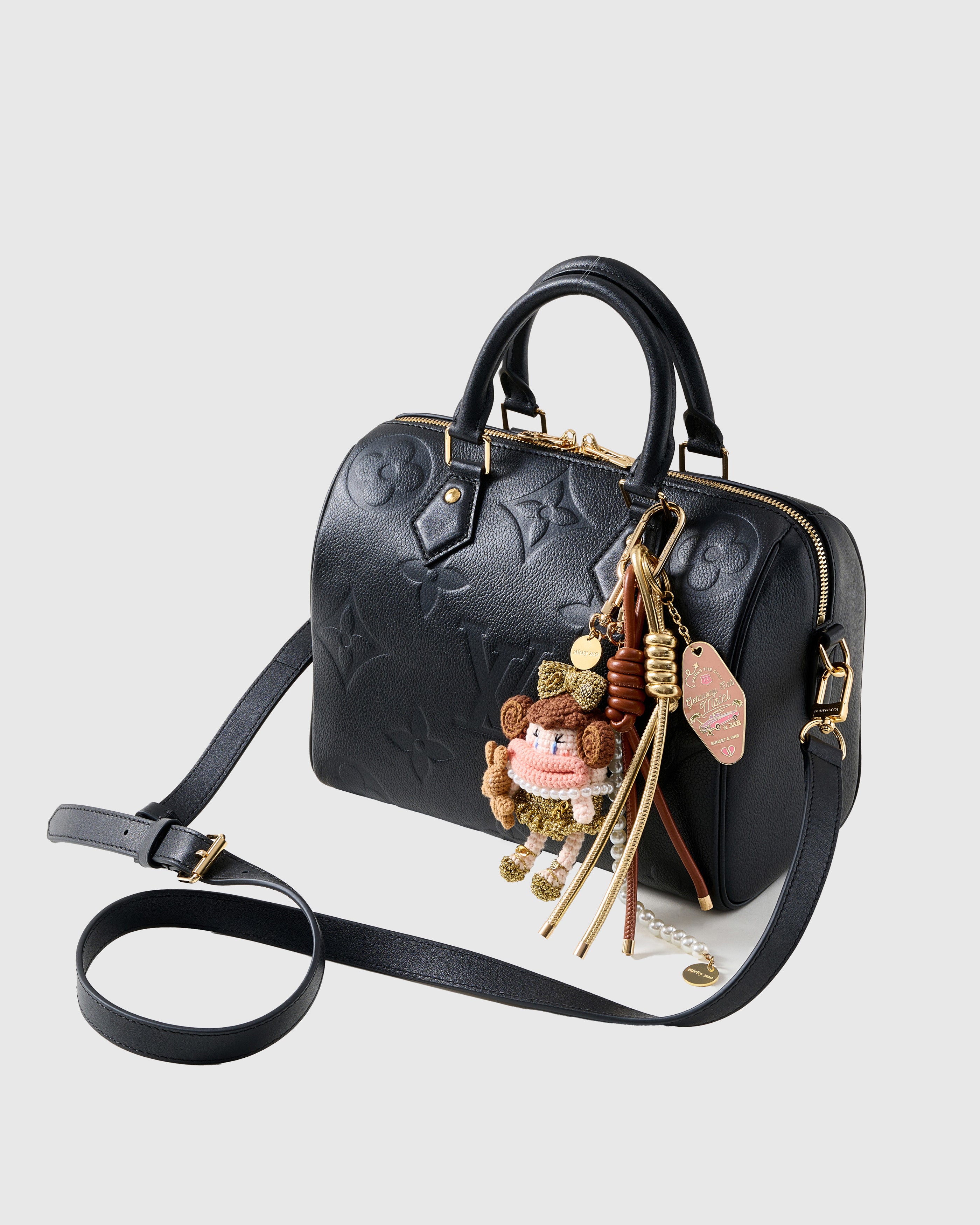 ロイヤルリディキュラススタックレザー バッグチャーム