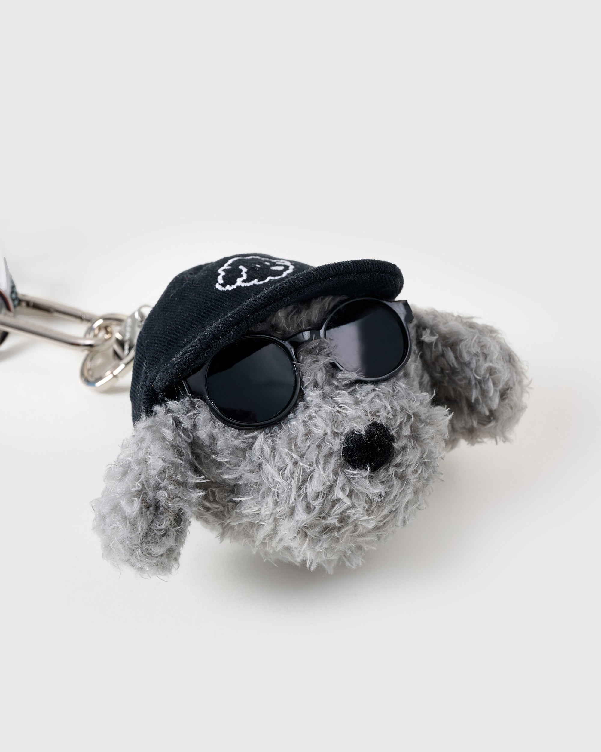 Sticky Zoo® Gamer Poodle Bag Charm and Keychain - Plush Grey