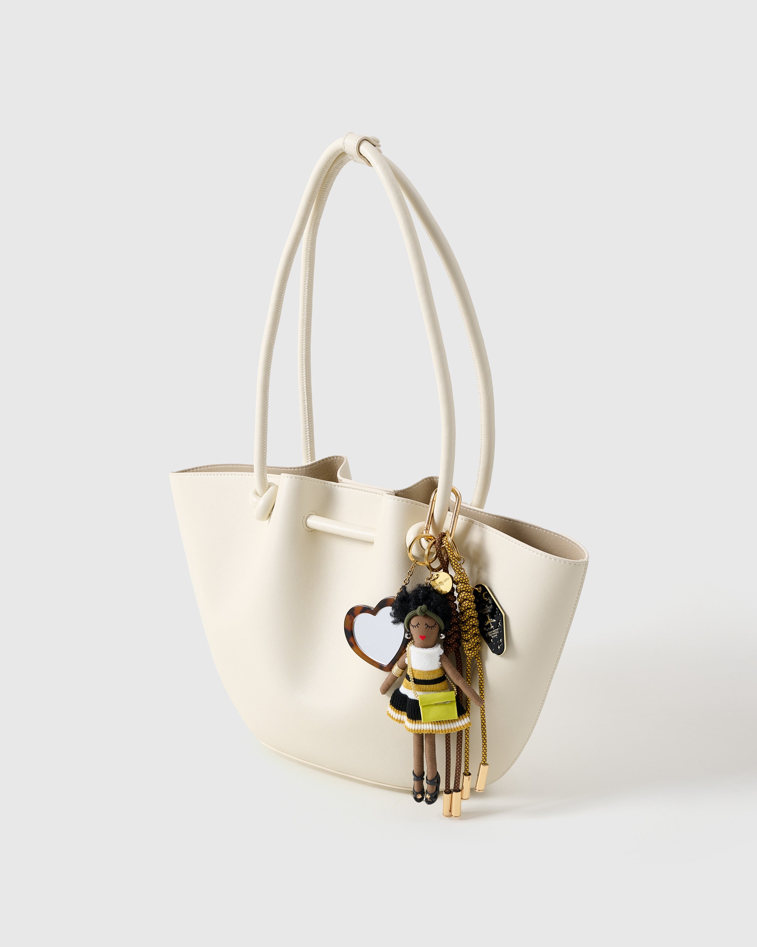 SAINT IVY Stack Charm – Handmade Gold & Heart Bag Charm – STICKYZOO®
