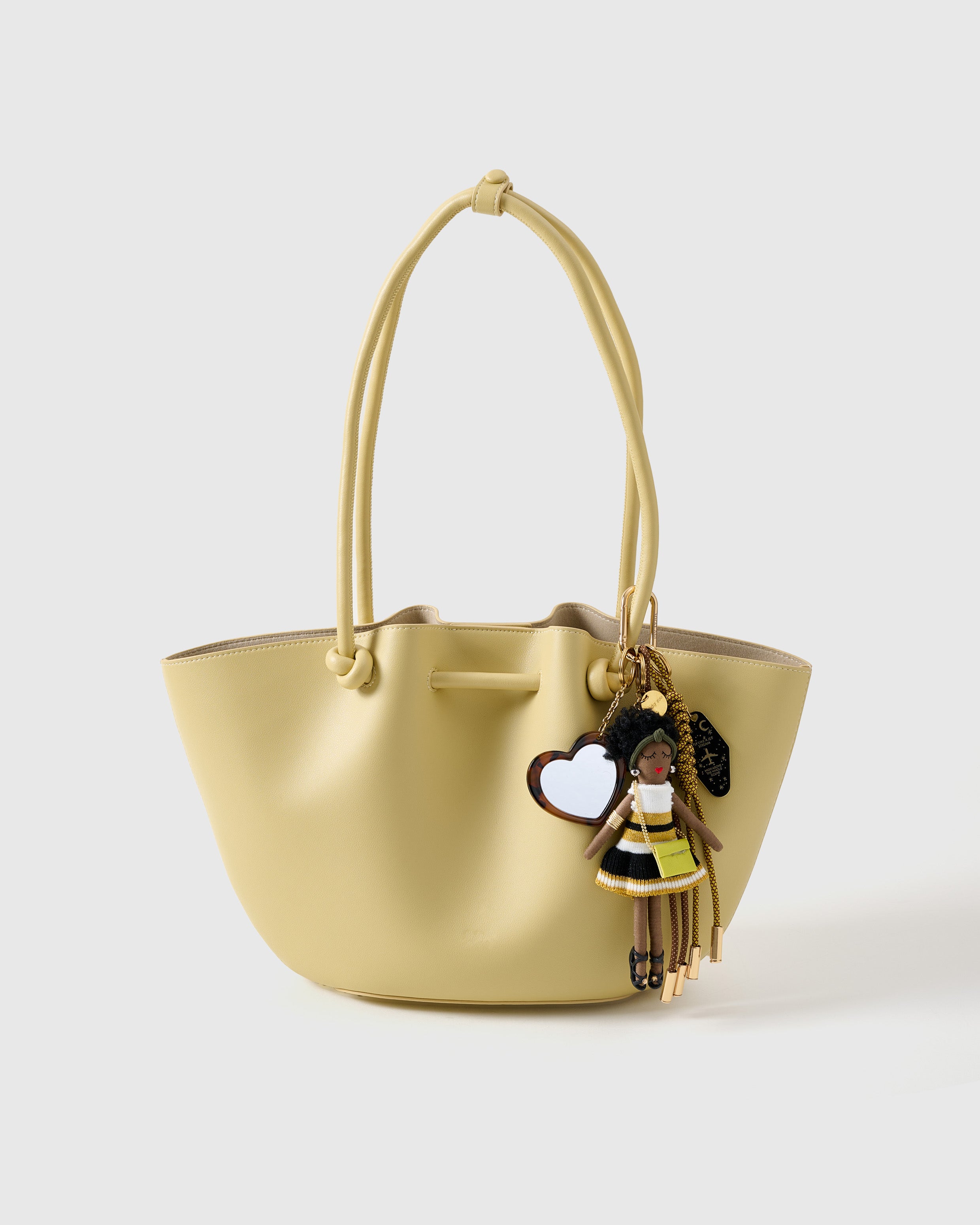 SAINT IVY Stack Charm – Handmade Gold & Heart Bag Charm – STICKYZOO®