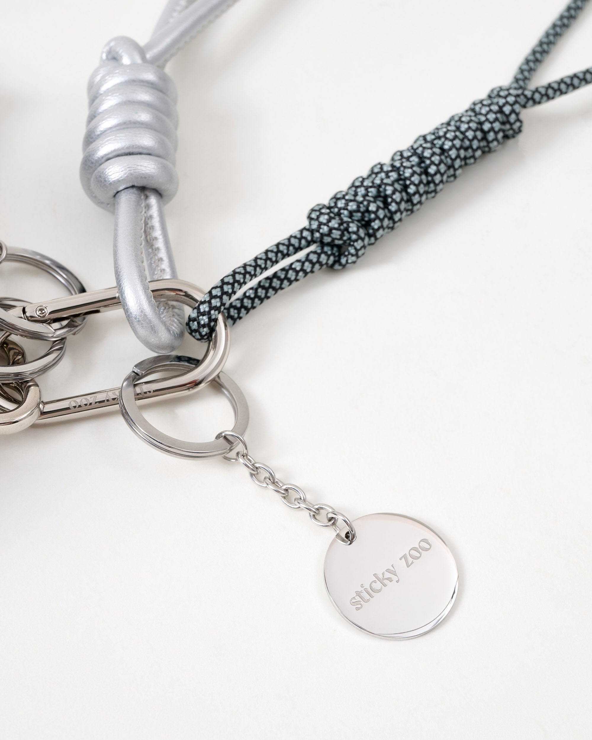 Sticky Zoo® Gamer Poodle Bag Charm and Keychain - Plush Grey Dog