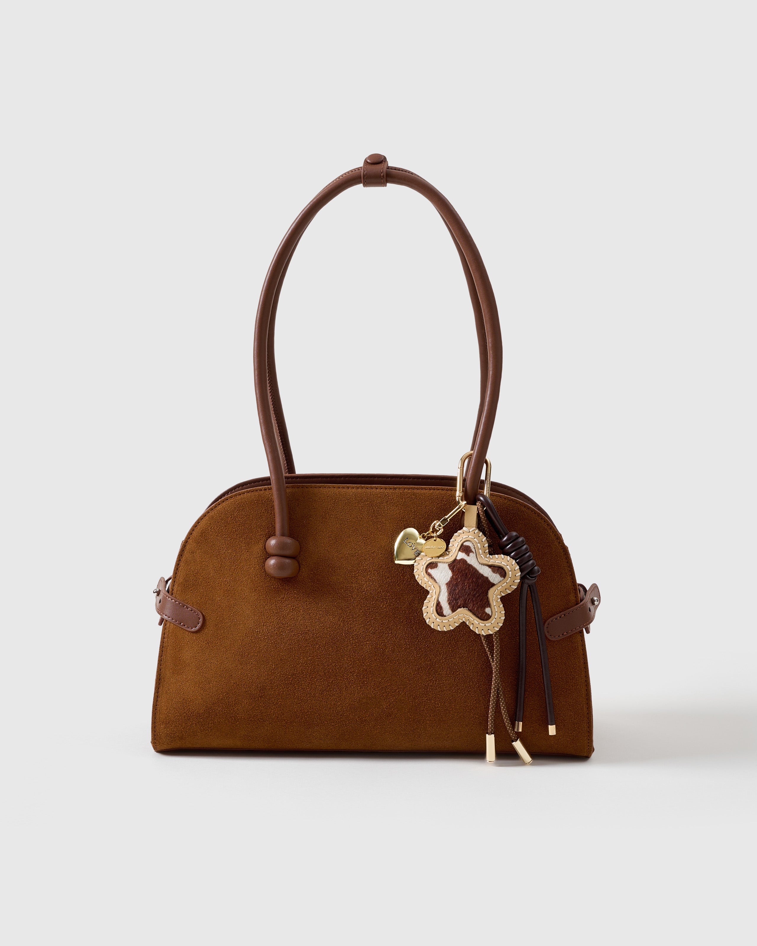 COWHIDE STAR STACK CHARM