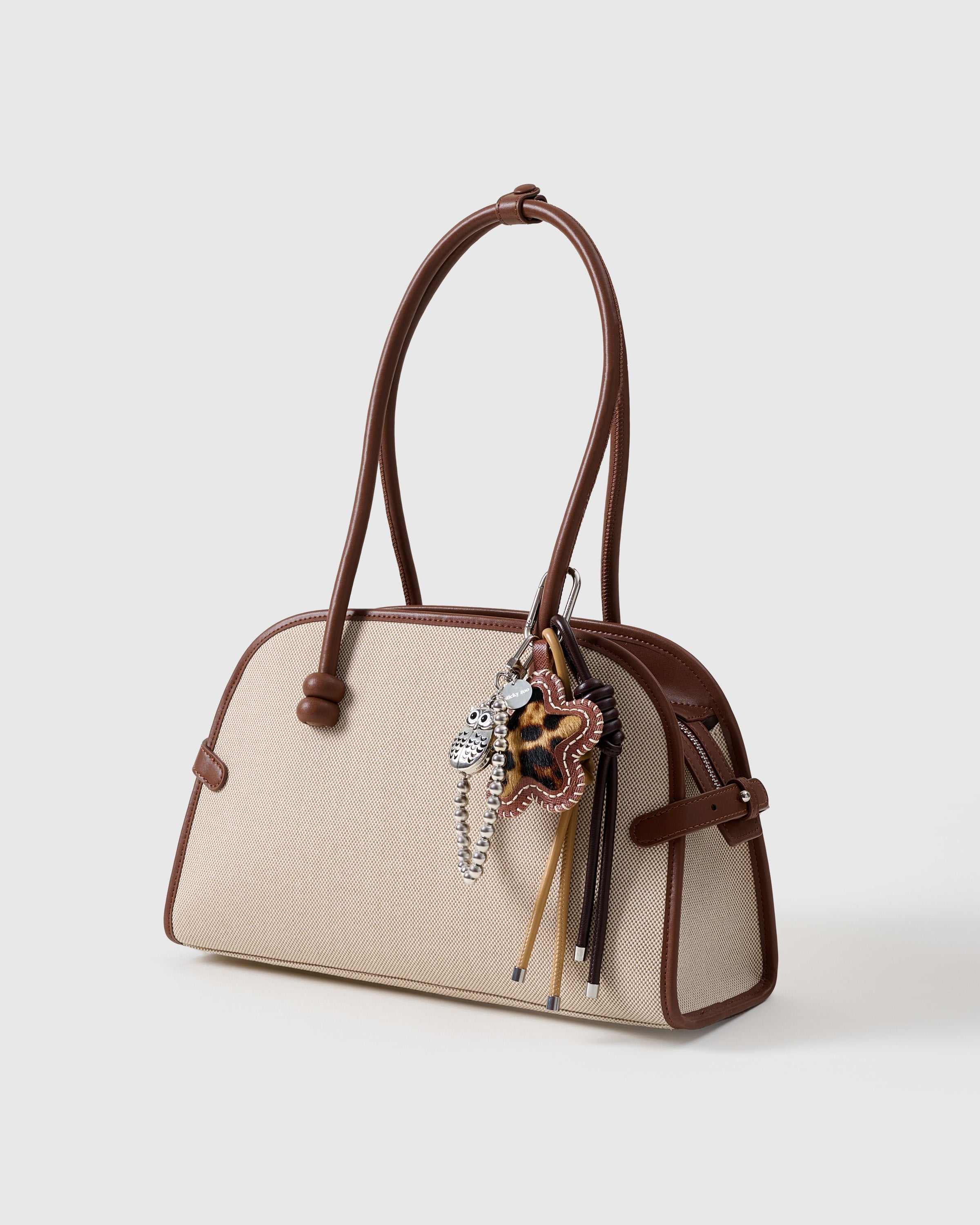 Sticky Zoo® Leopard Star Bag Charm and Keychain - Cowhide Leather