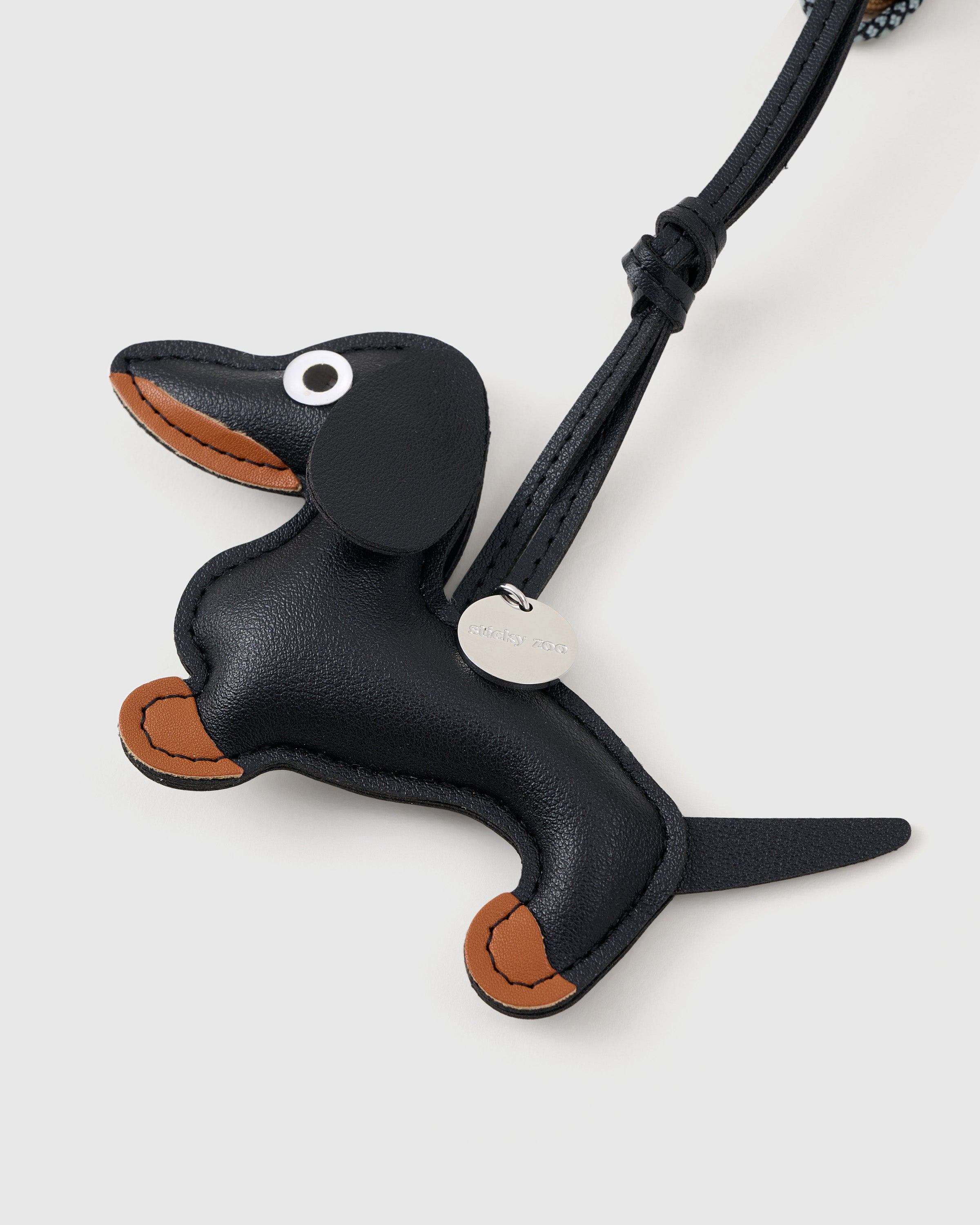 Sticky Zoo® Dachshund Dice Bag Charm and Keychain - Leather