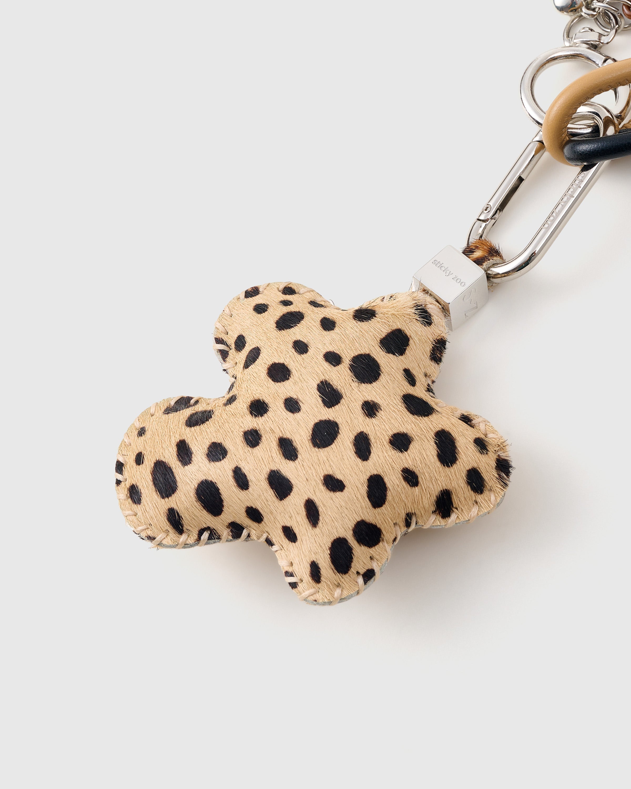 【New！激かわ】STICKY ZOO★スタックチャーム 限定品 Sticky Zoo® Leopard Star Bag Charm and Keychain - Cowhide