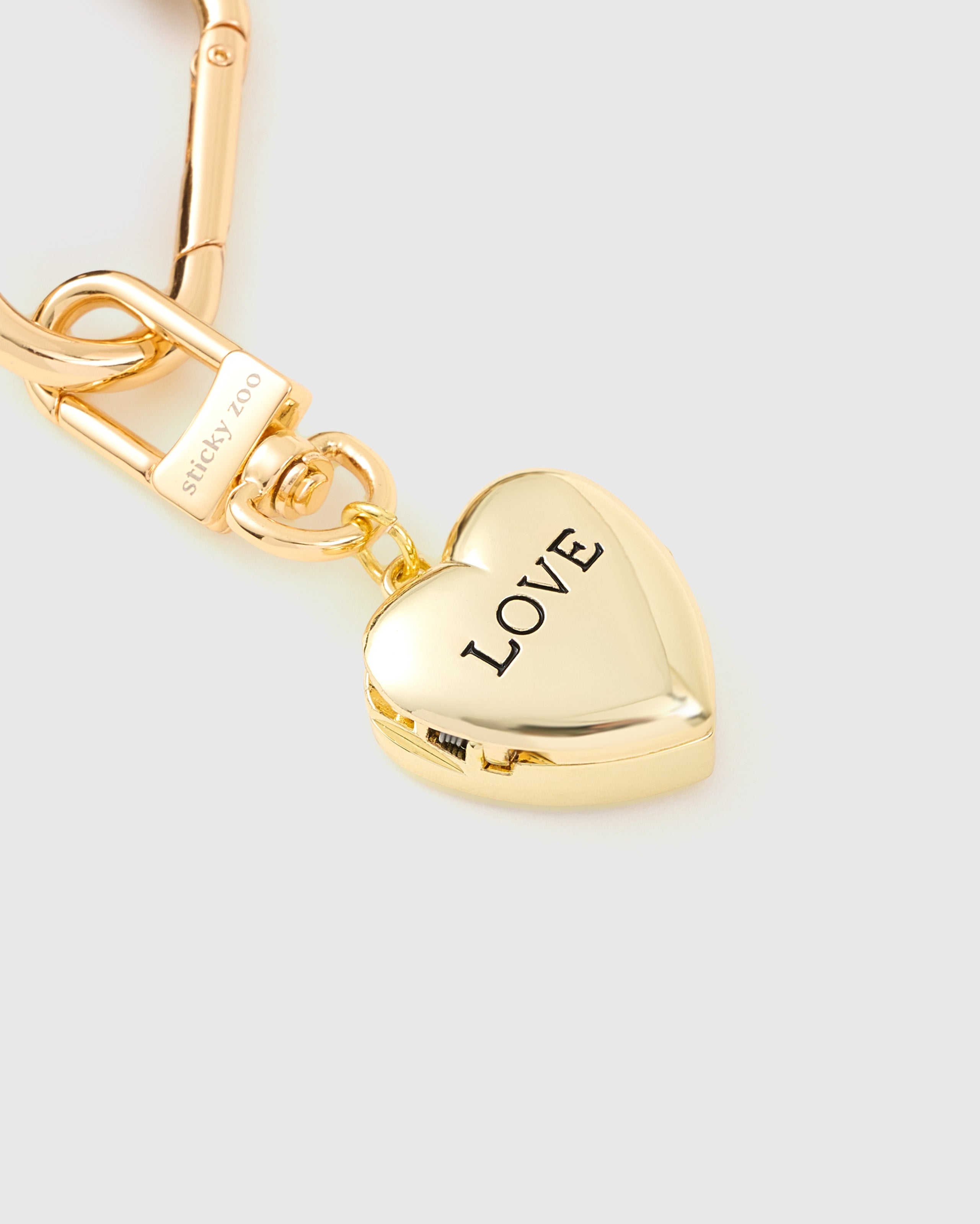 Sticky Zoo® Cowhide Star Bag Charm and Keychain - Heart Locket