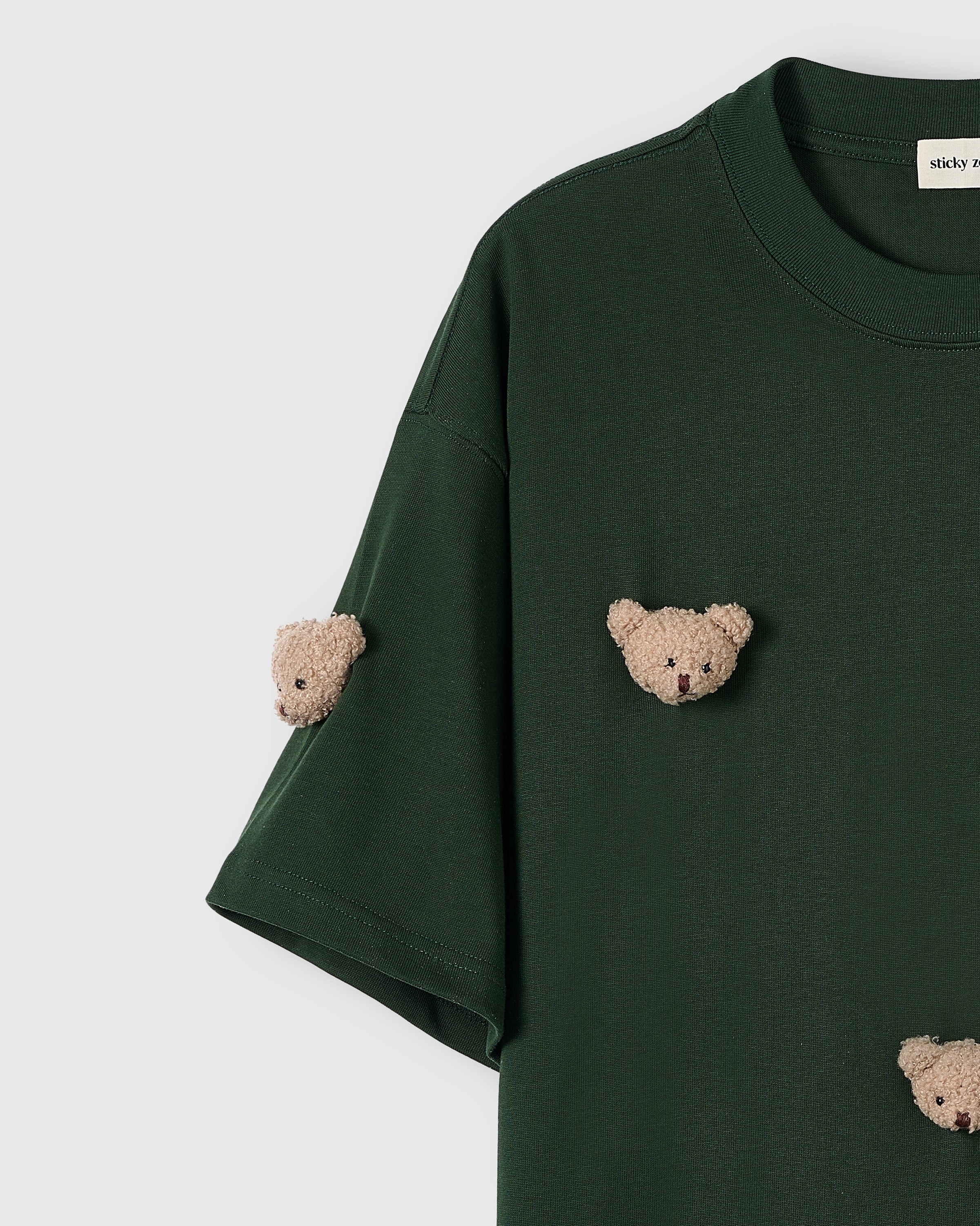 Sticky Zoo® Bear T-Shirt – Oversized Cotton Tee with Plush