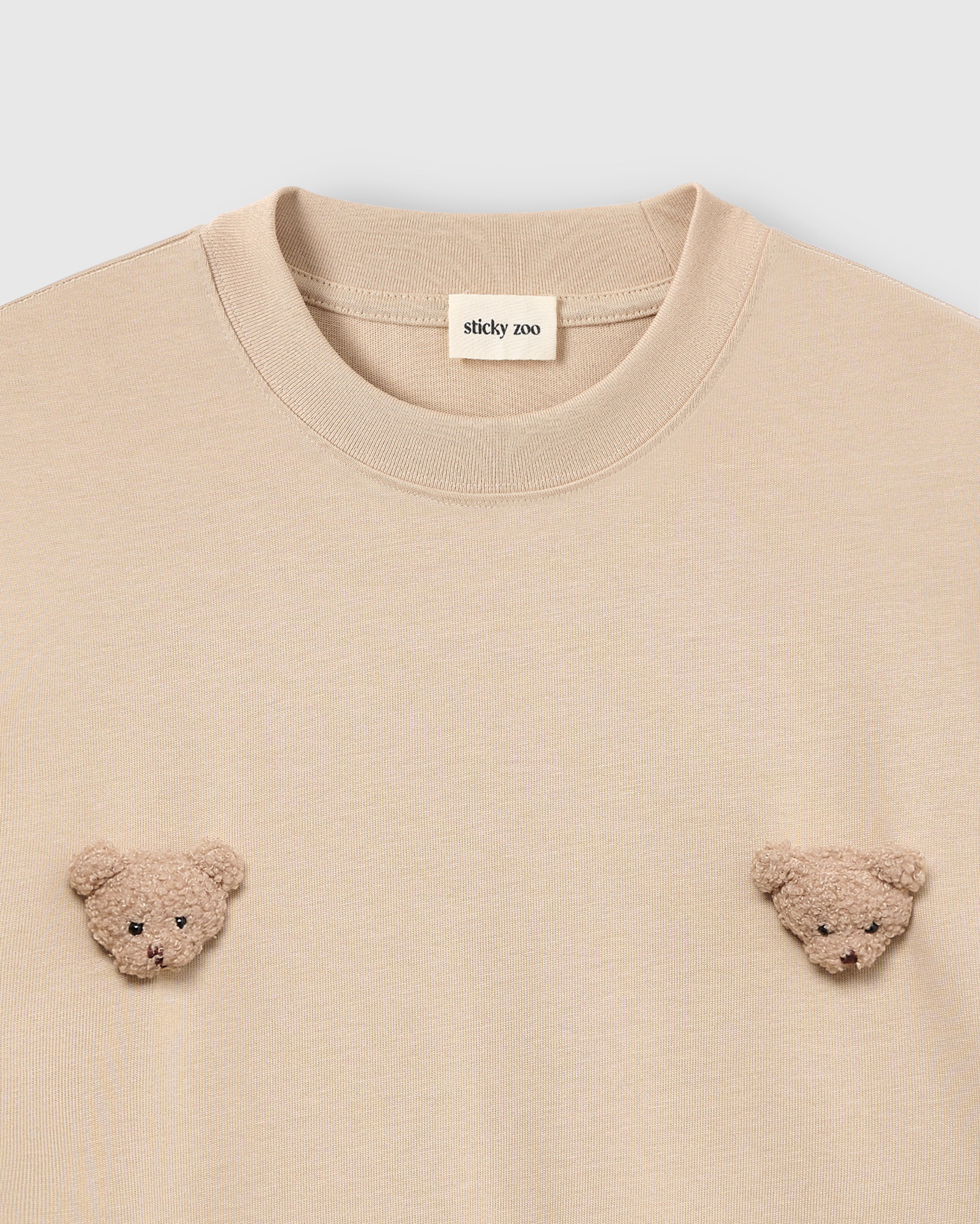 【sticky zoo】スティッキーズ ベアTシャツ ６カラー Sticky Zoo® Bear T-Shirt – Oversized Cotton Tee with Plush