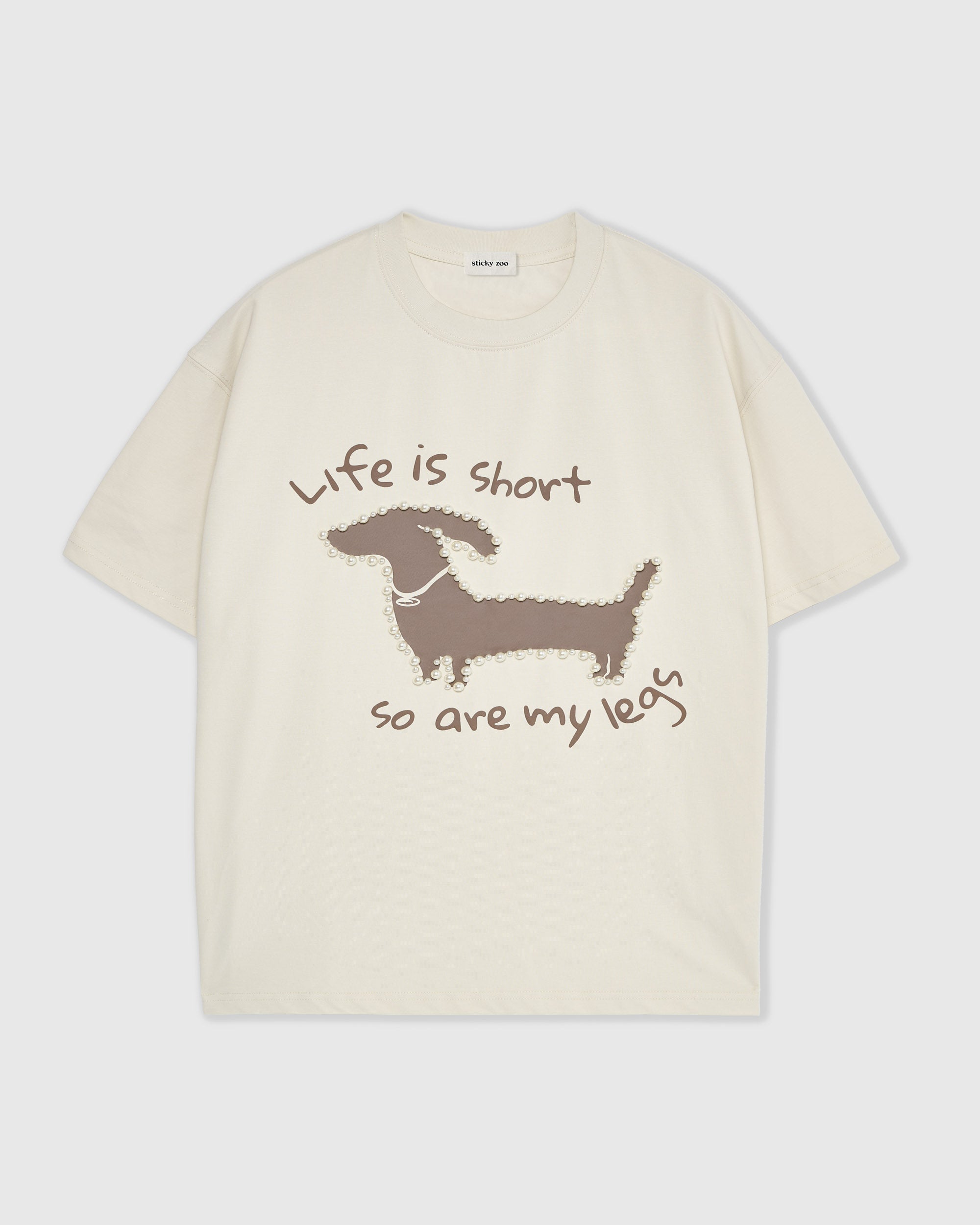 Dachshund Pearl Embellished T-Shirt