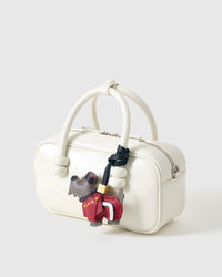 The scottish terrier charm is made from genuine French Alran goatskin and French suede — real full-grain leather. Never vegan. Never synthetic. The difference shows.