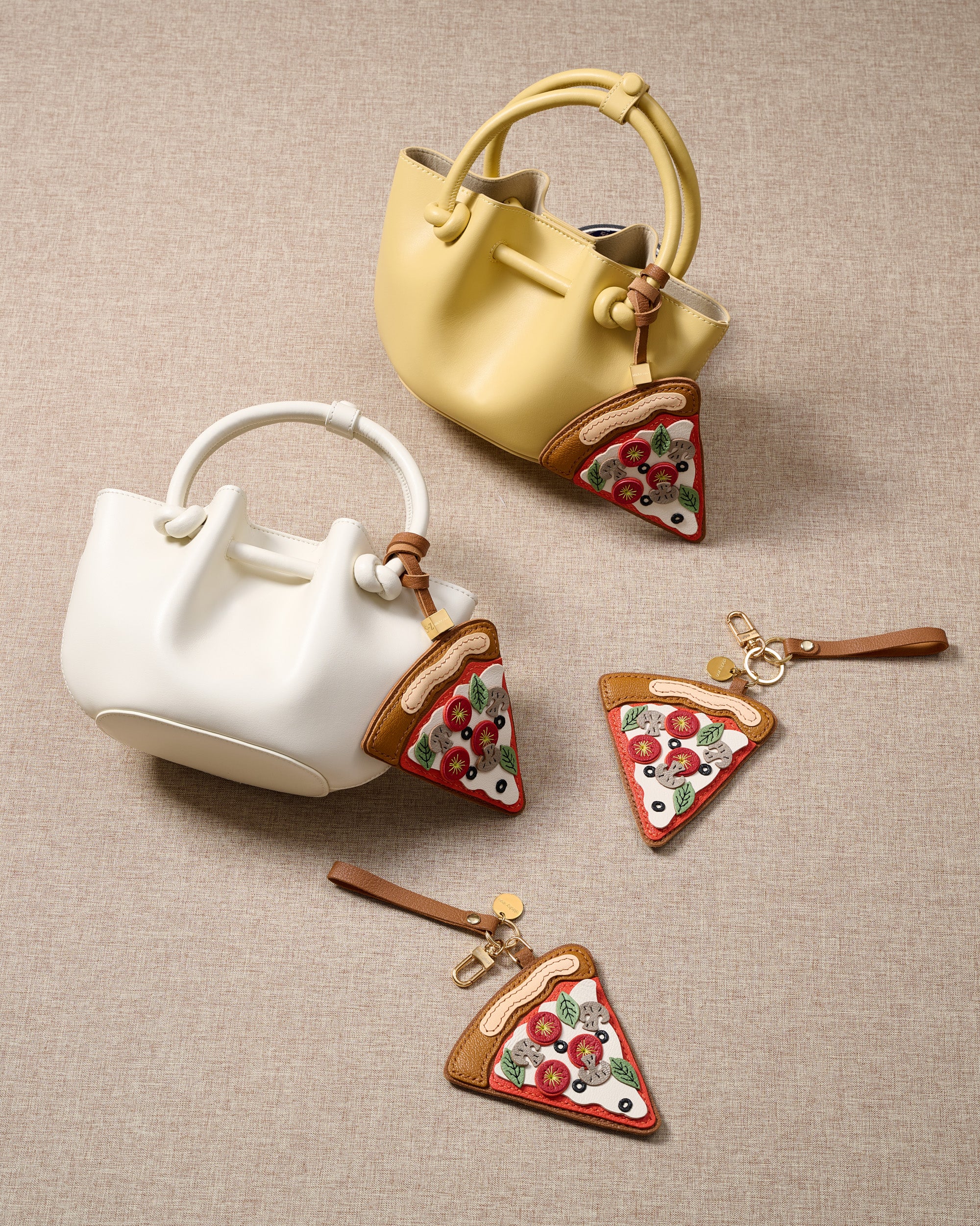 Sticky Zoo® Luxury Pizza Slice Bag Charm and Keychain - French