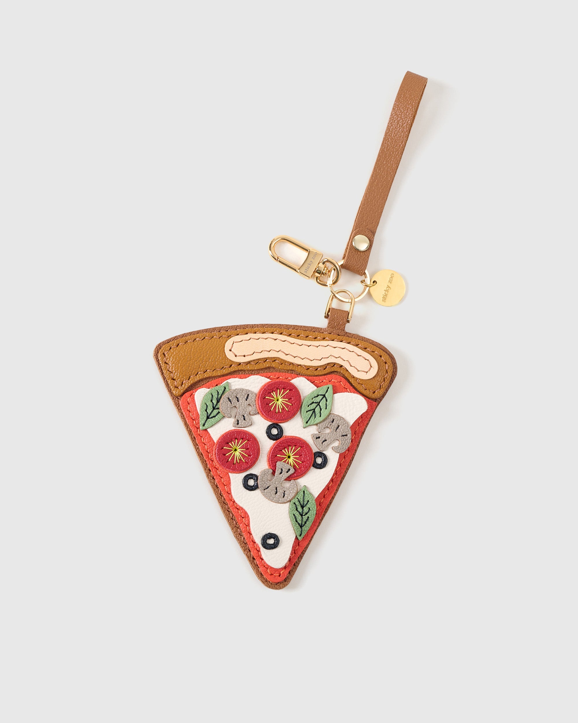 Sticky Zoo® Luxury Pizza Slice Bag Charm and Keychain - French