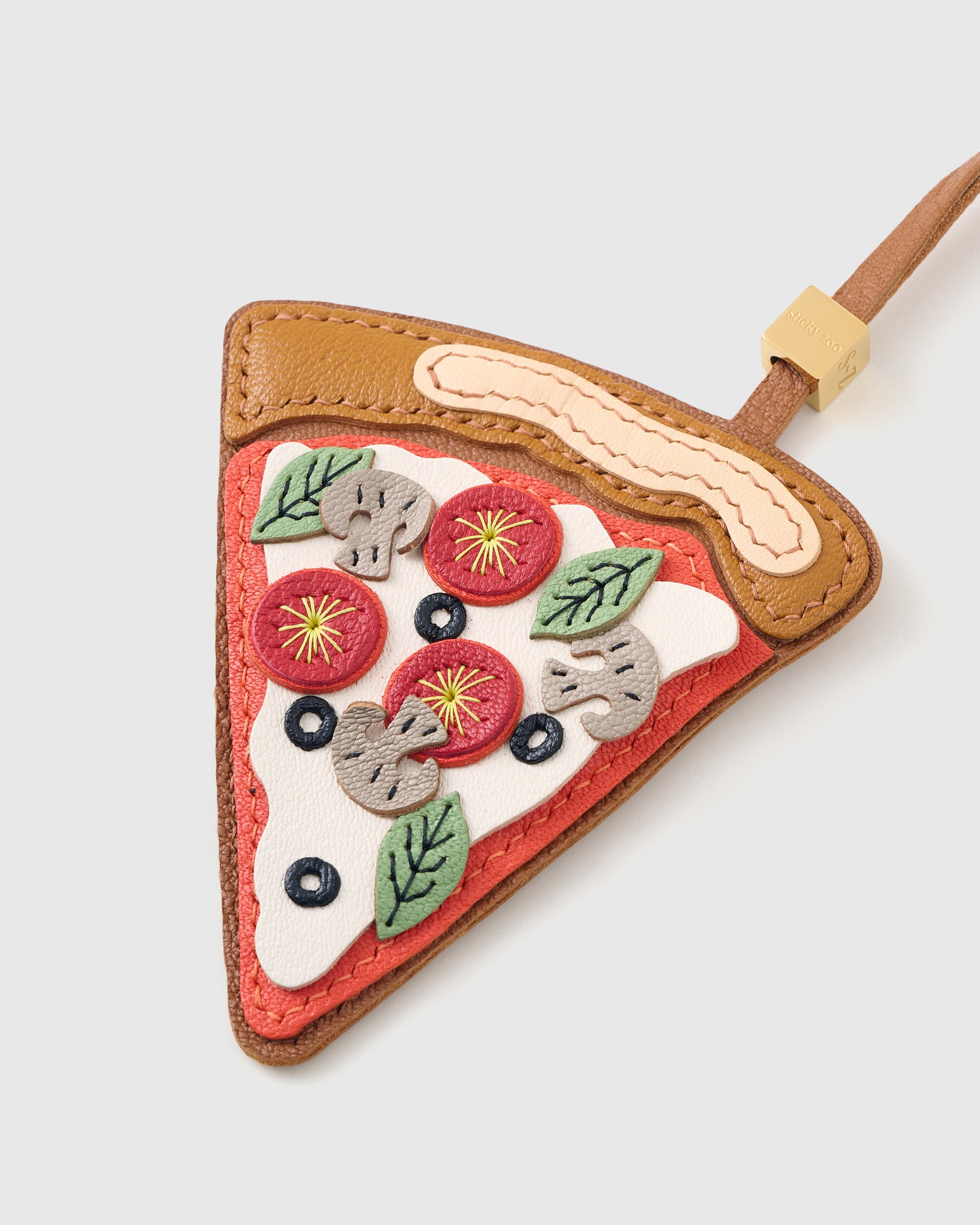 Sticky Zoo® Luxury Pizza Slice Bag Charm and Keychain - French