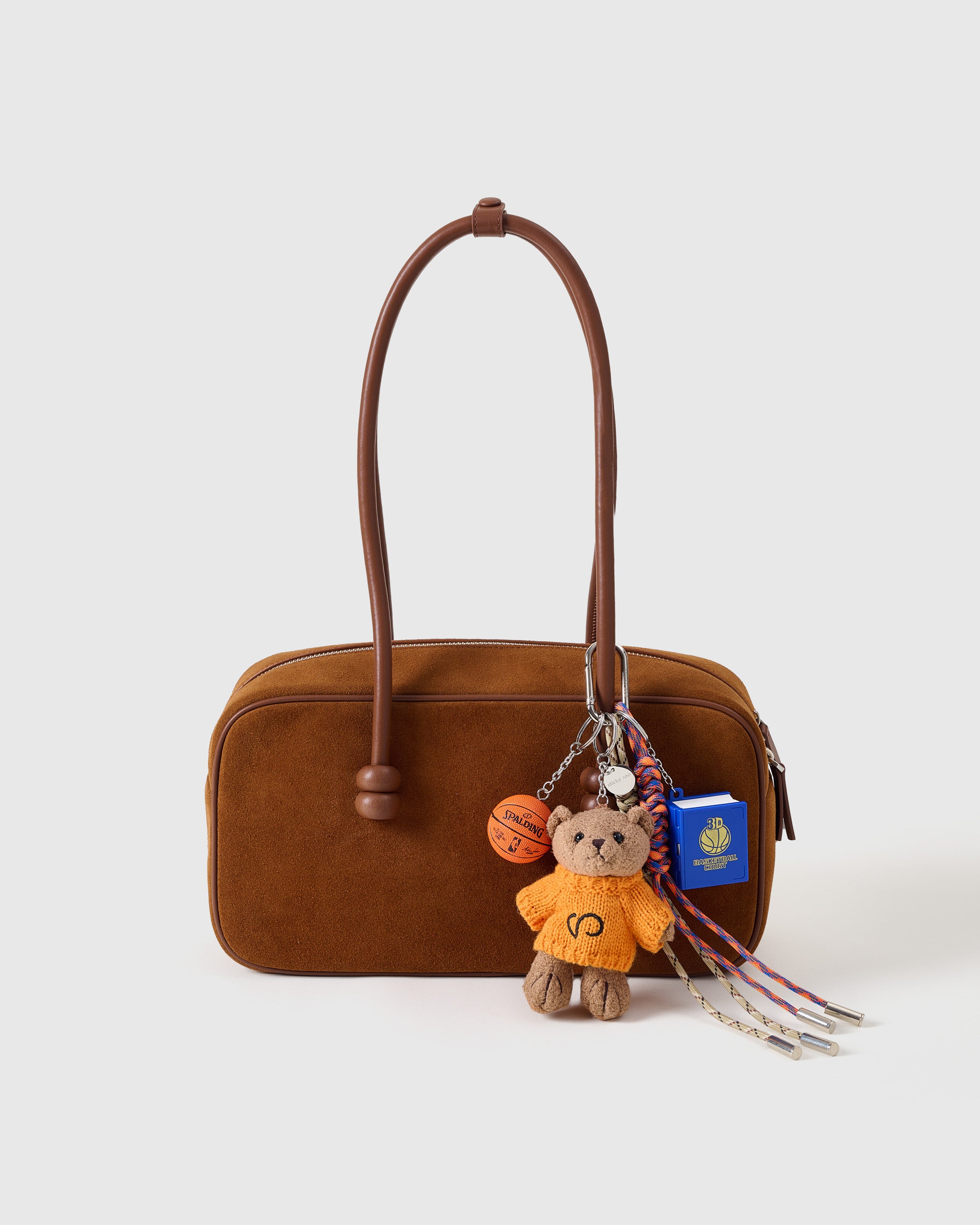 sticky zoo クマのぬいぐるみ　バッグチャーム Sticky Zoo® Bear Basketball Stack Bag Charm and Keychain - Plush