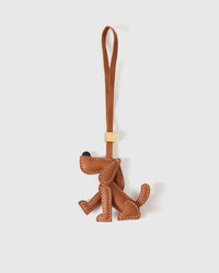 Handmade Basset Hound leather bag charm — built to last from full-grain French Alran goatskin. STICKYZOO.