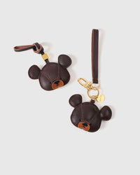 BEAR CHARM — French Alran leather from Tarn, France, founded 1903, Entreprise du Patrimoine Vivant.