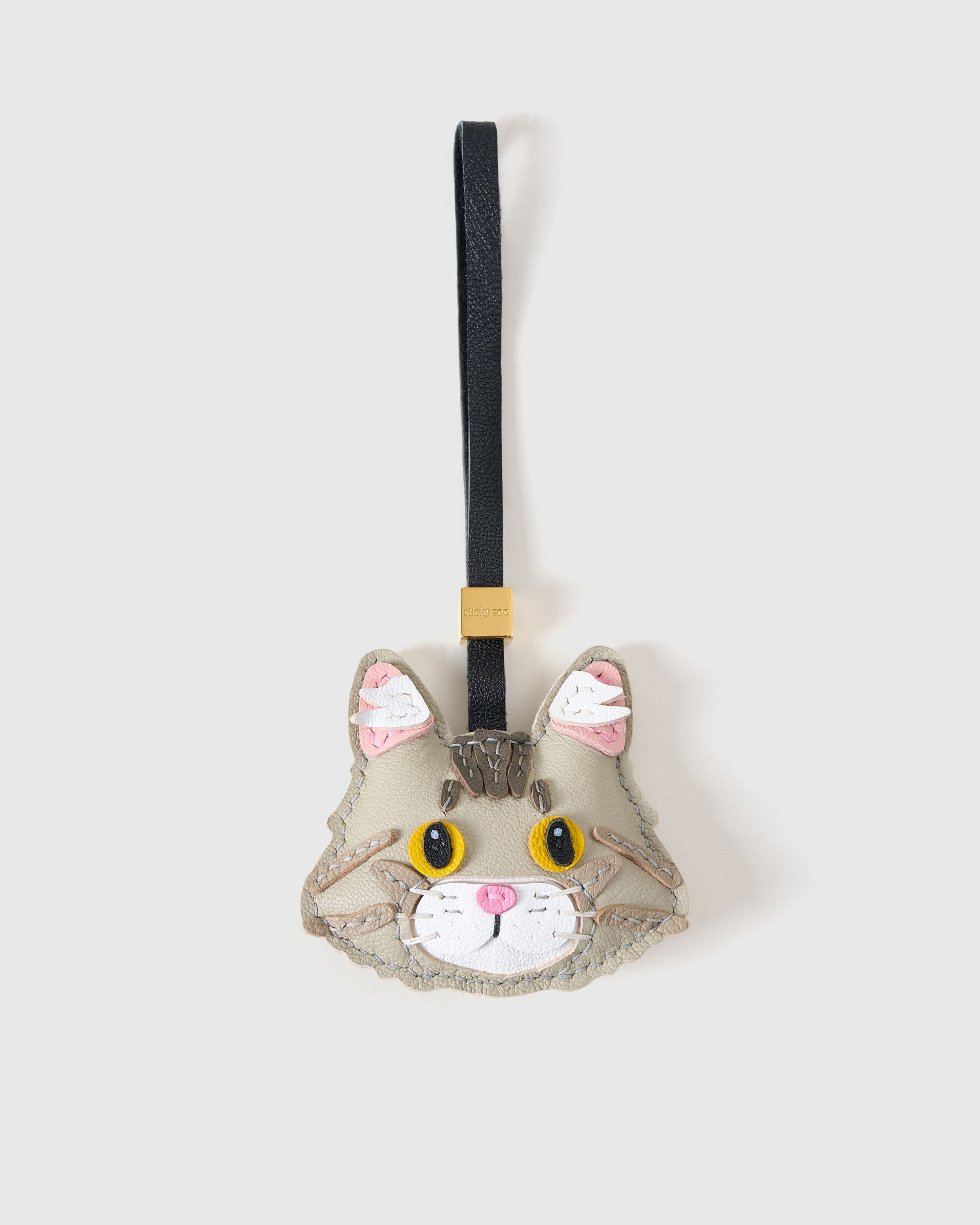 Sticky Zoo® レザー バッグチャーム＆キーチェーン – 18Kゴールドを