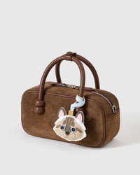 Point-Color Ragdoll charm — genuine French Alran goatskin. Never vegan. Never synthetic. The difference shows.