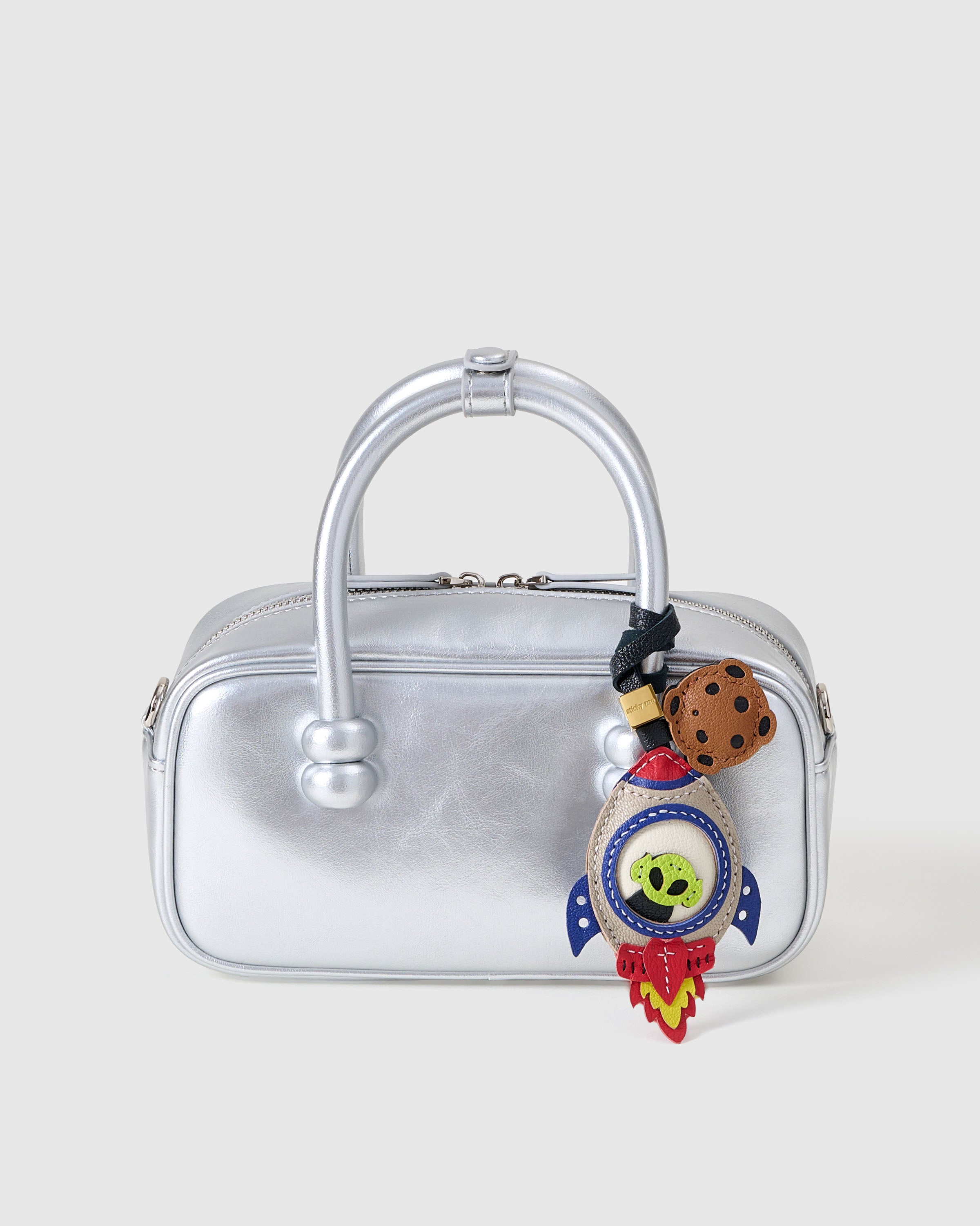 Sticky Zoo® - UFO Rocket Bag Charm & Keychain – Leather Alien