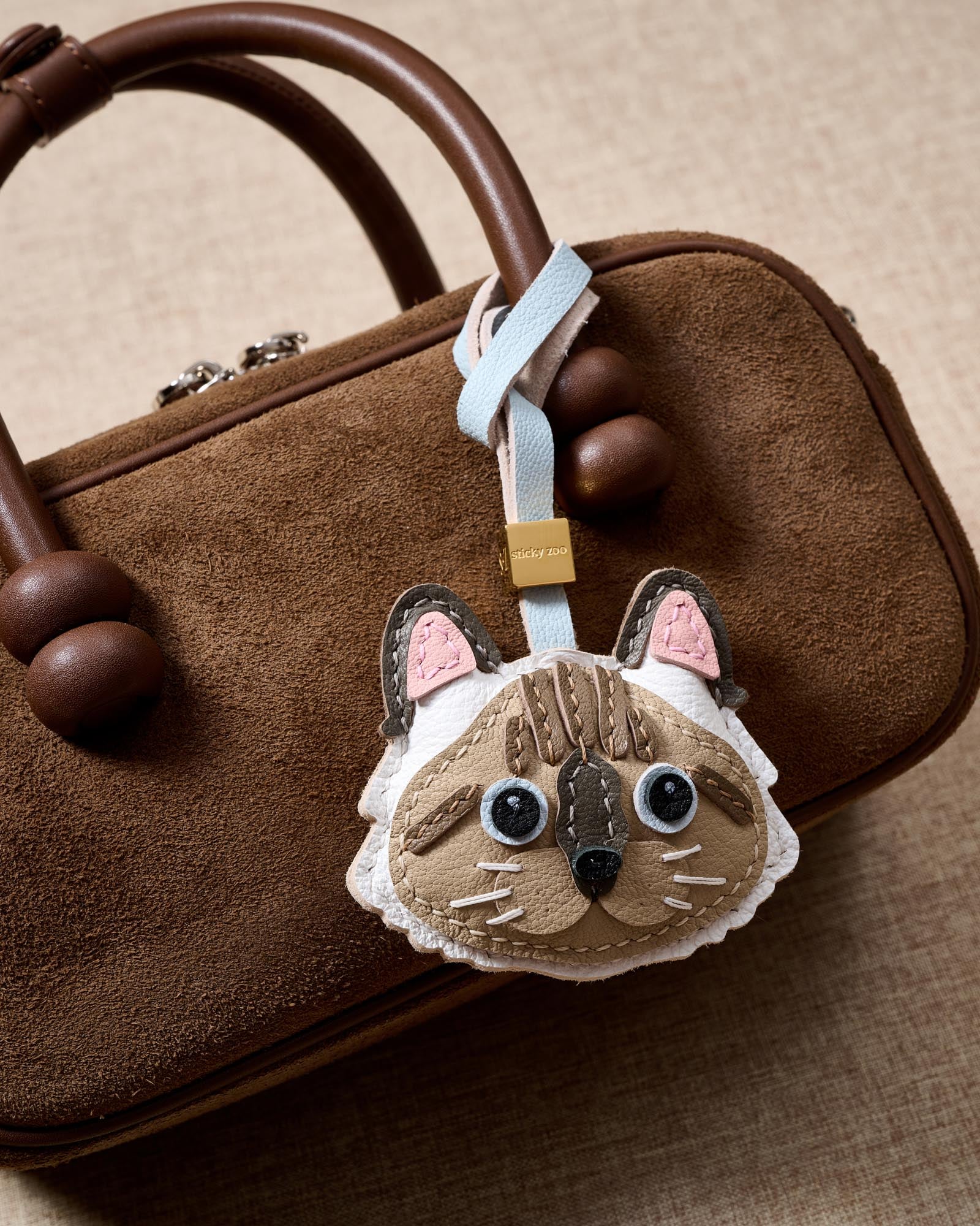 Sticky Zoo® Ragdoll Cat Bag Charm & Keychain – Handmade Faux Sticky Zoo® Ragdoll Cat Bag Charm & Keychain – Handmade Faux