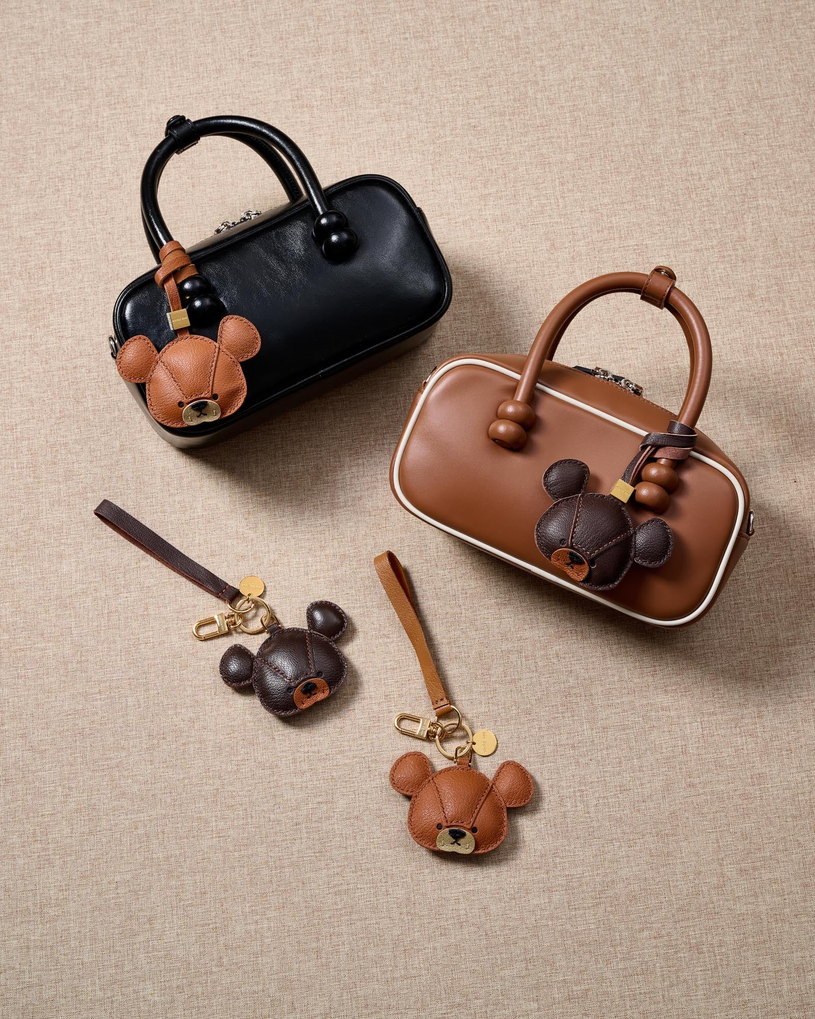 Sticky Zoo® ベアバッグチャーム＆キーチェーン - ハンドメイド