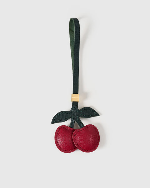 関税送料込 sticky zoo チェリー ミニファン付き バックチャーム Cherry Bag Charm & Leather Keychain - Handmade Premium