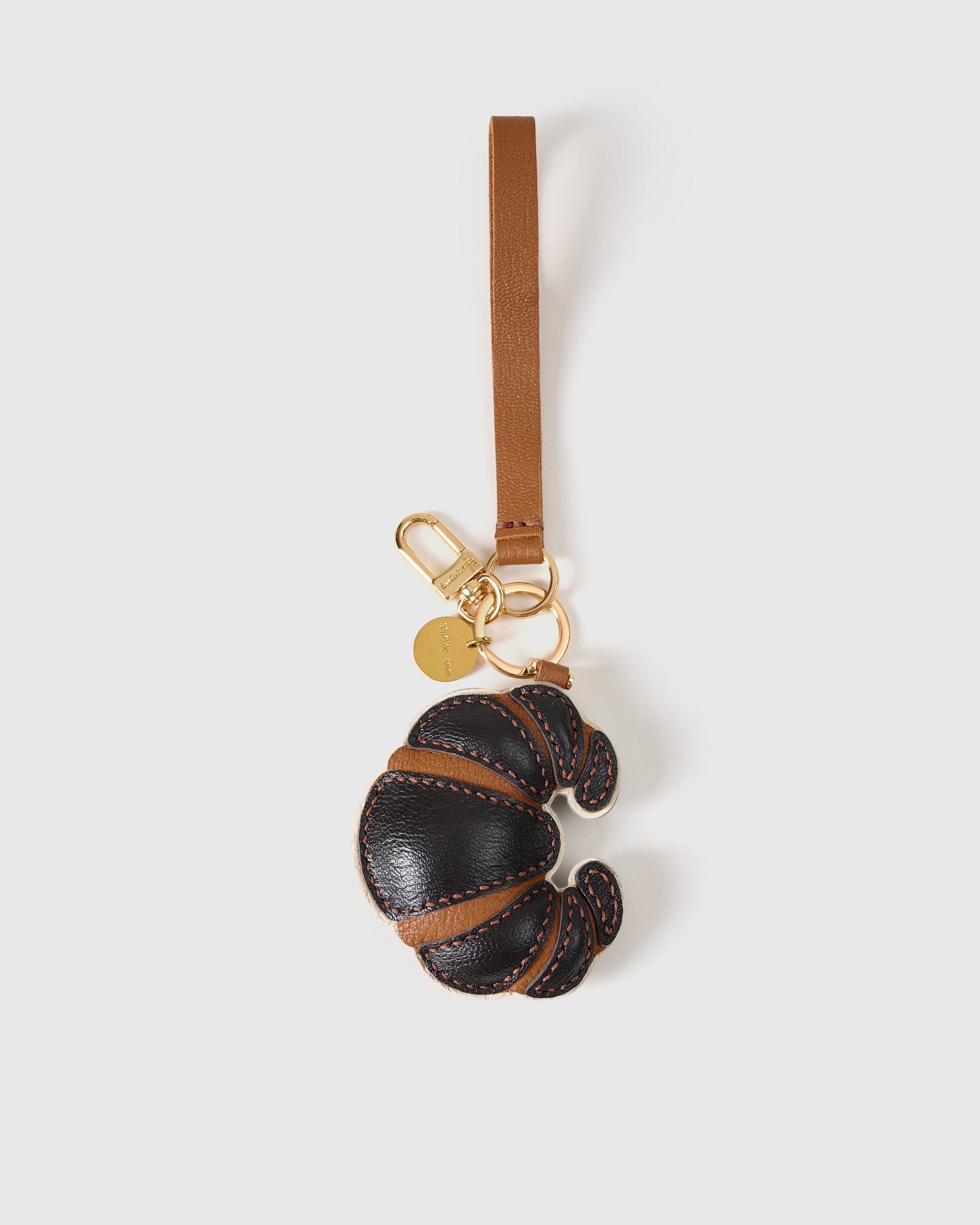 STICKY ZOO® – Croissant Leather Bag Charm & Keychain