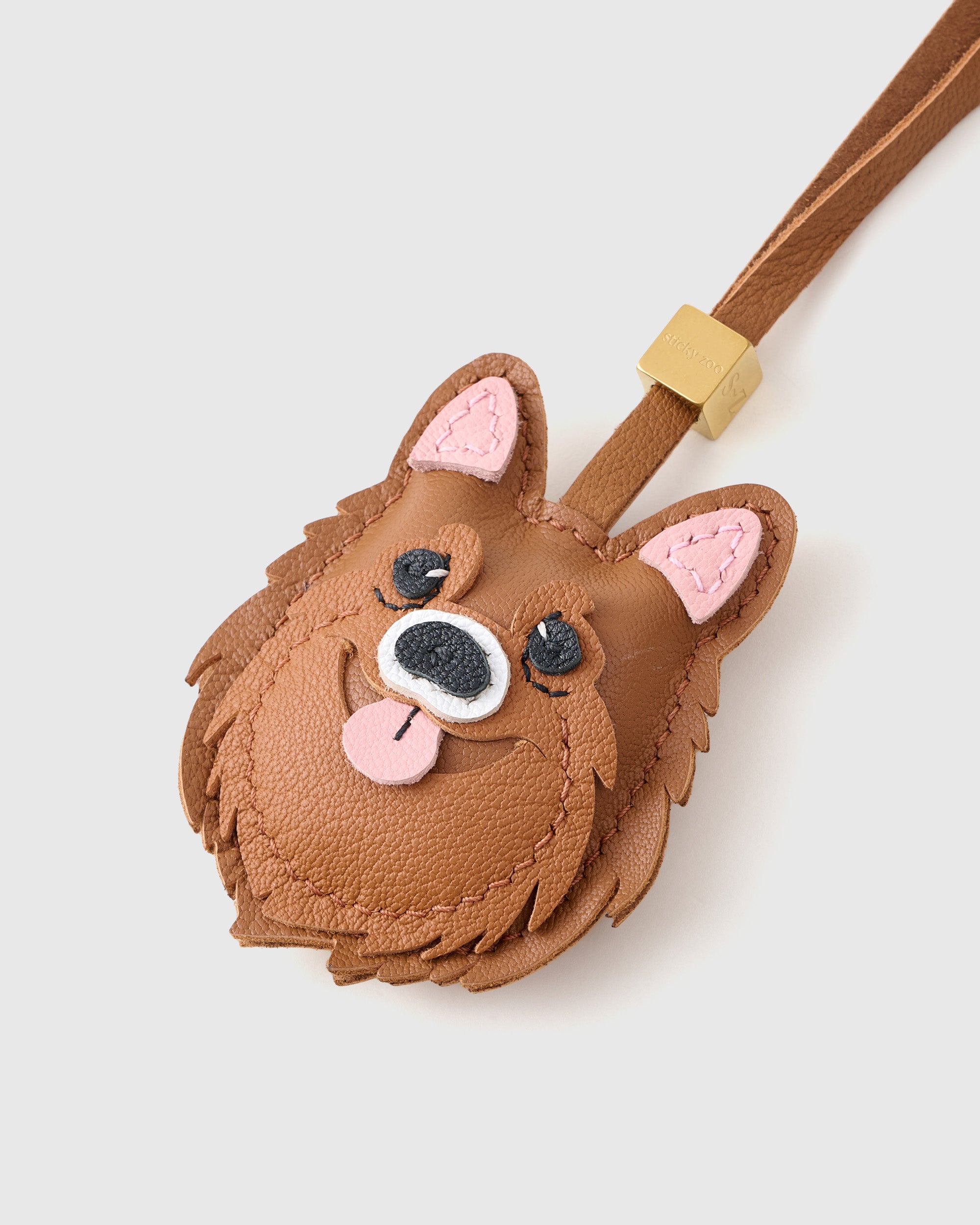 Sticky Zoo® Brown Pomeranian Dog Bag Charm & Keychain
