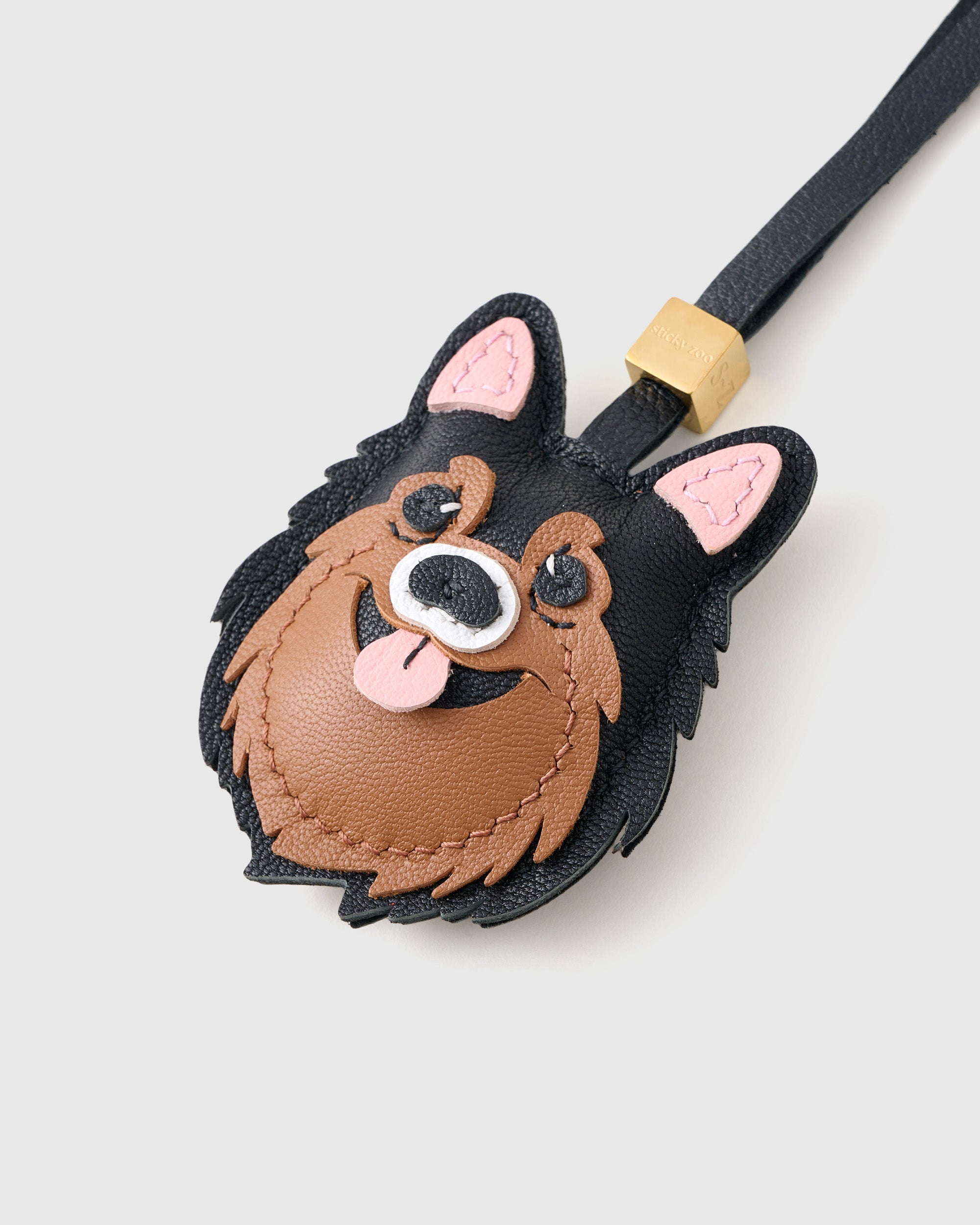 Pomeranian Leather Charm — Hand-Cut French Leather | STICKYZOO