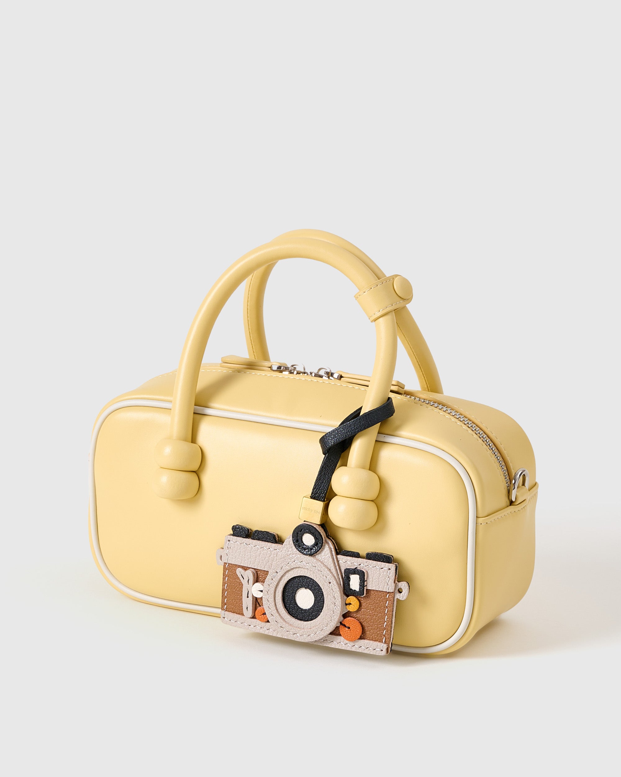 関税送料込 sticky zoo ヴィンテージ カメラ バッグチャーム Camera Bag Charm & Keychain - Handmade Vintage Leather