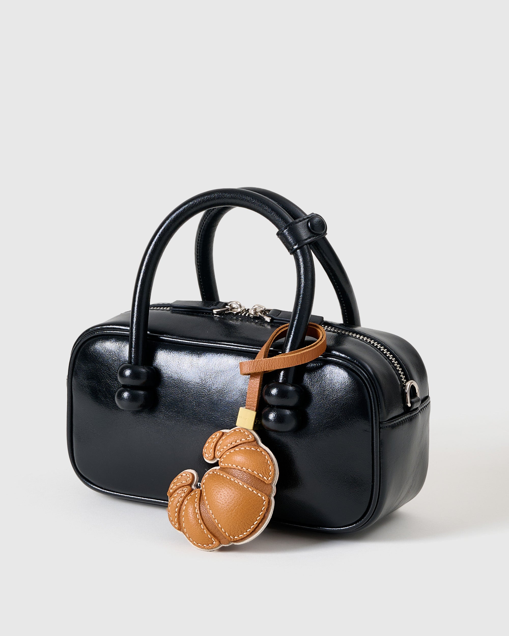 STICKY ZOO® – Croissant Leather Bag Charm & Keychain