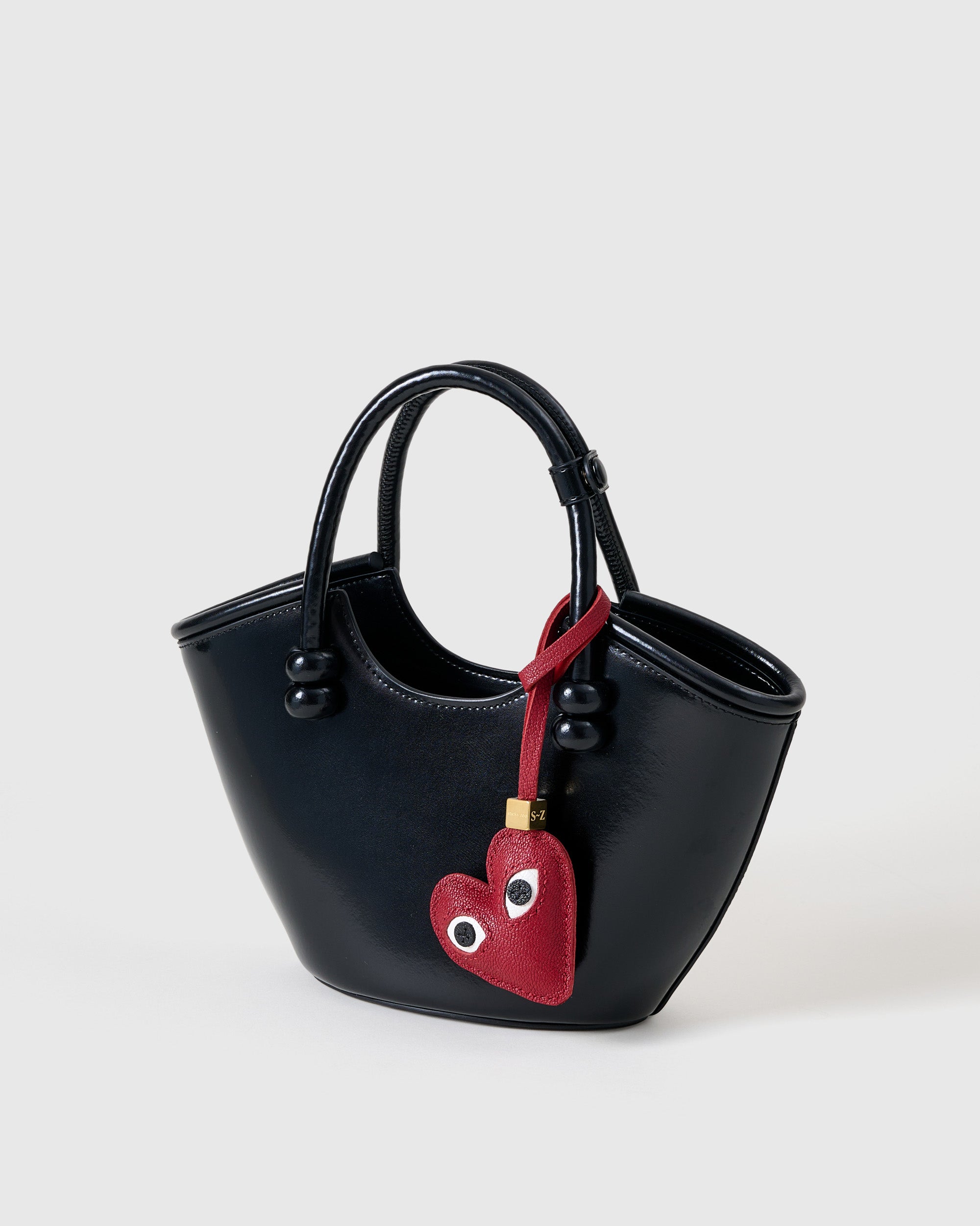 Heart Bag Charm & Keychain - Handmade French Leather