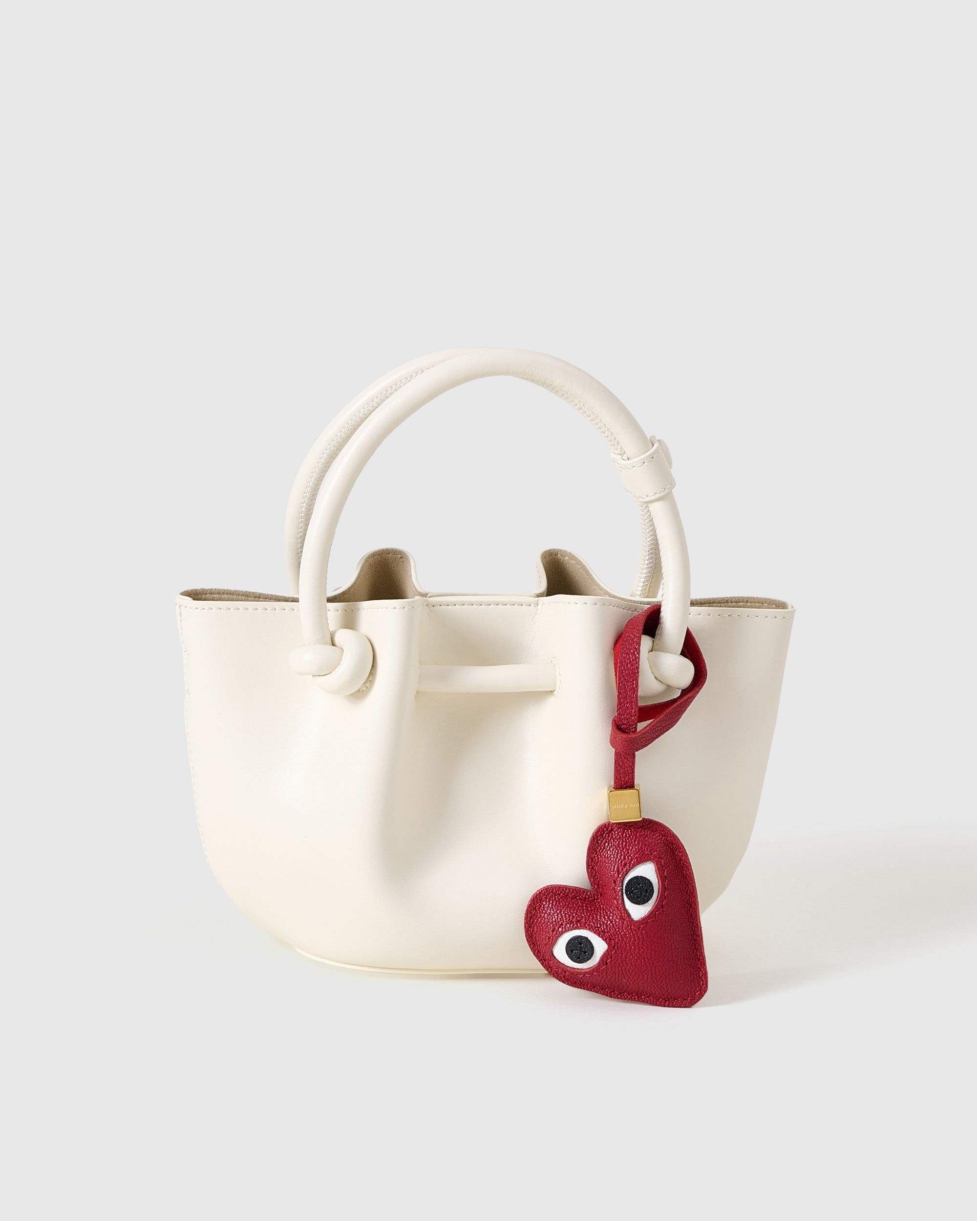 Heart Bag Charm & Keychain - Handmade French Leather