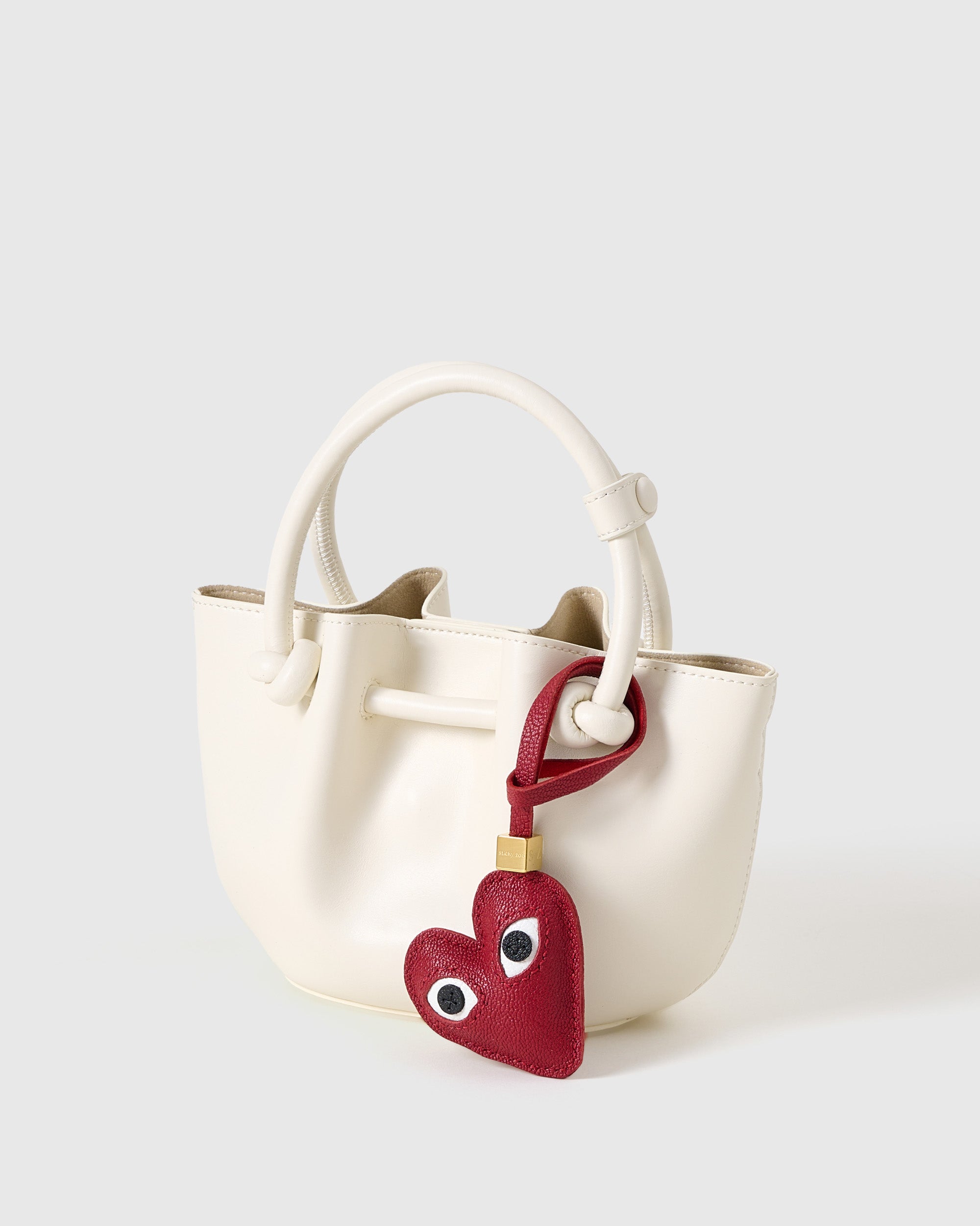 関税送料込 sticky zoo RABBIT うさぎ ハート バックチャーム Heart Bag Charm & Keychain - Handmade French Leather